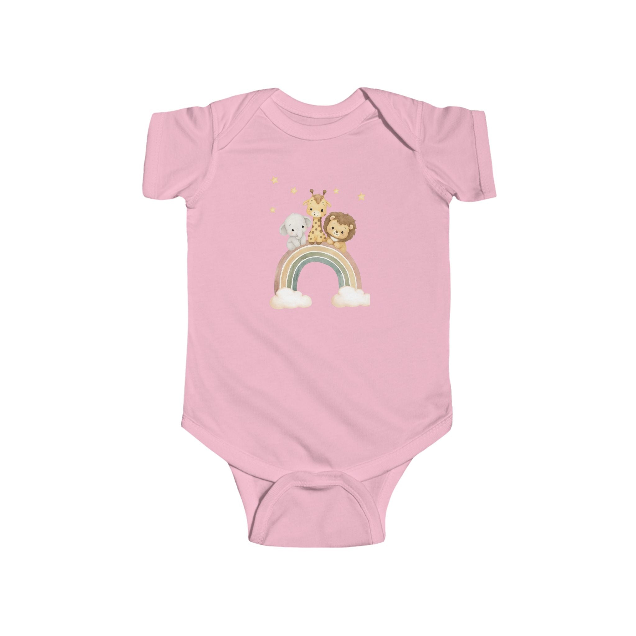 Baby Bodysuit — Cute Safari Nursery Animals (Giraffe, Elephant, Lion)