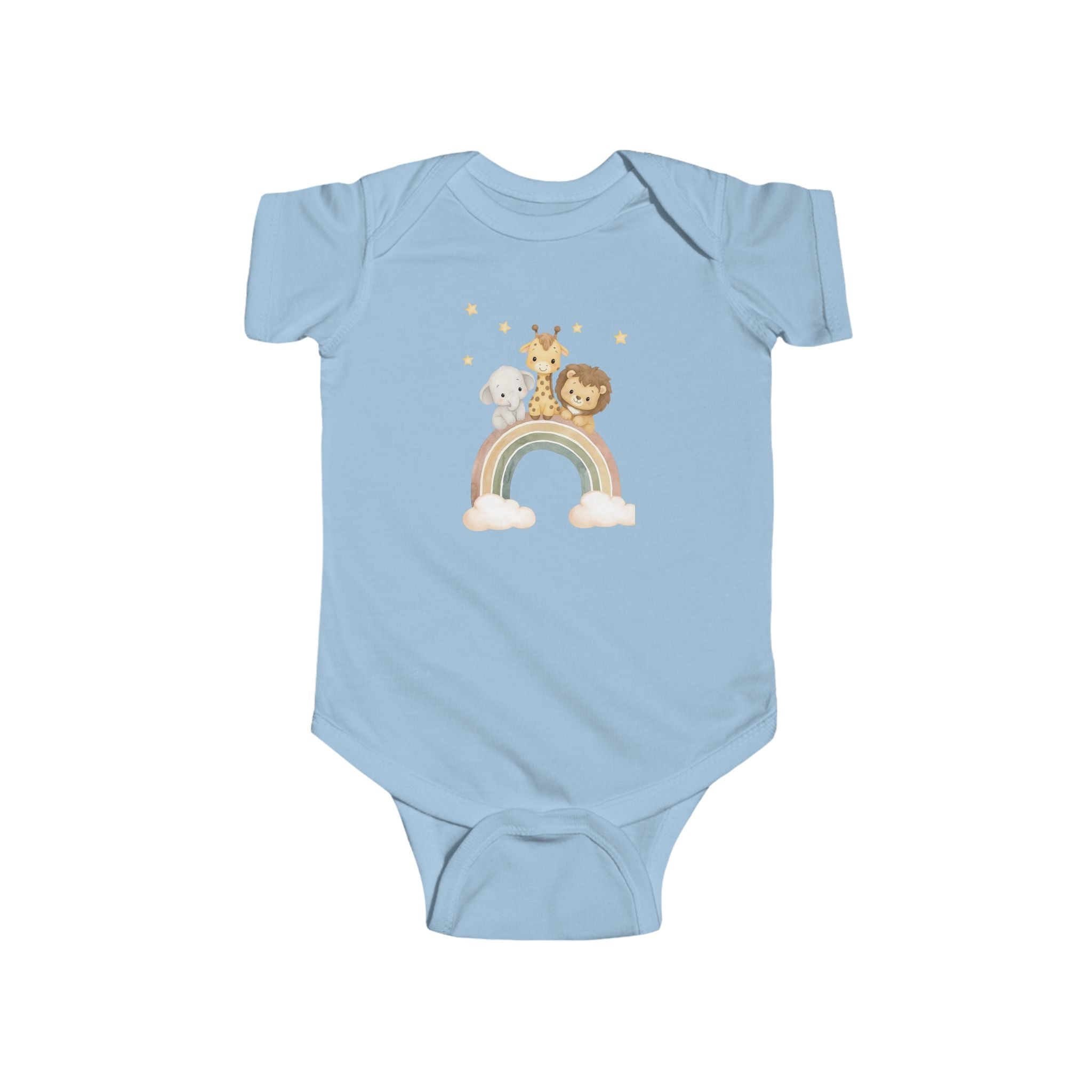 Baby Bodysuit — Cute Safari Nursery Animals (Giraffe, Elephant, Lion)