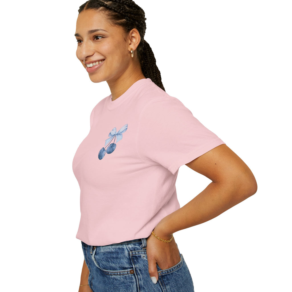 Blue Watercolor Cherries T-Shirt