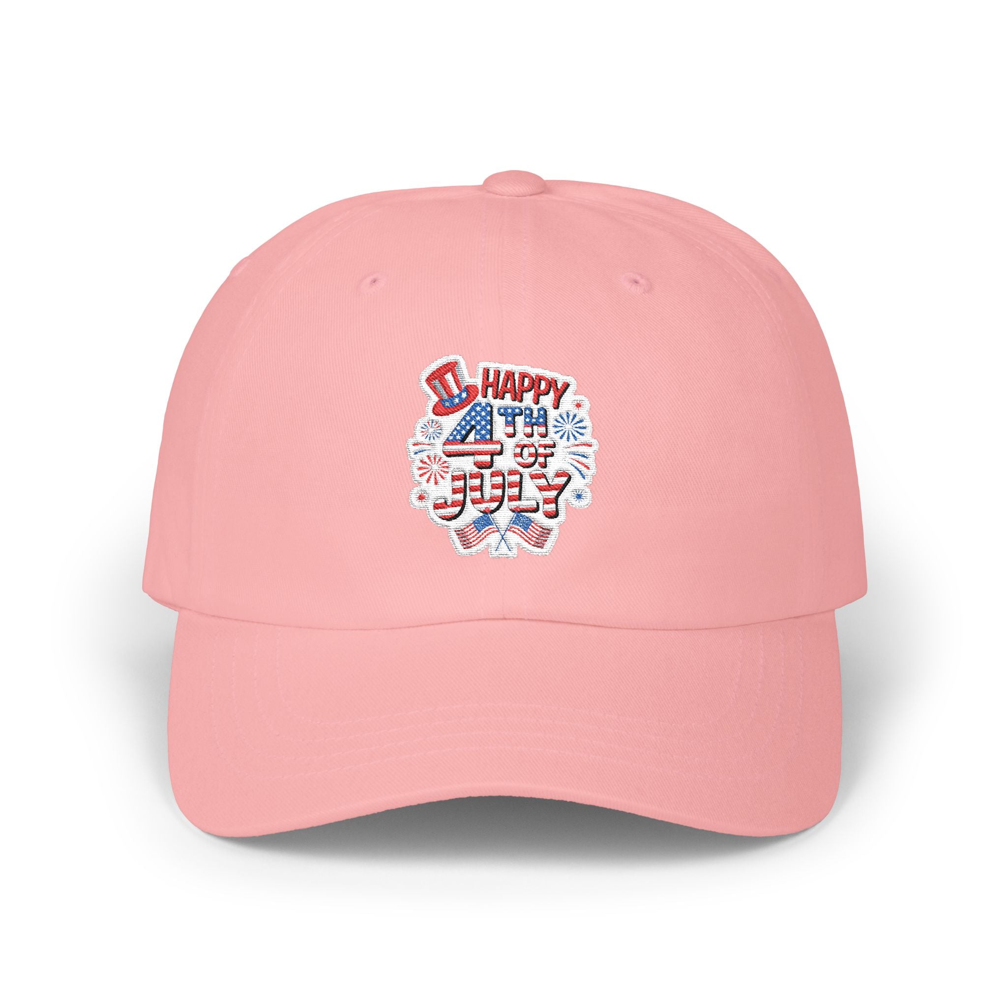 Patriotic 4th of July fireworks Dad Cap | American flag baseball hat