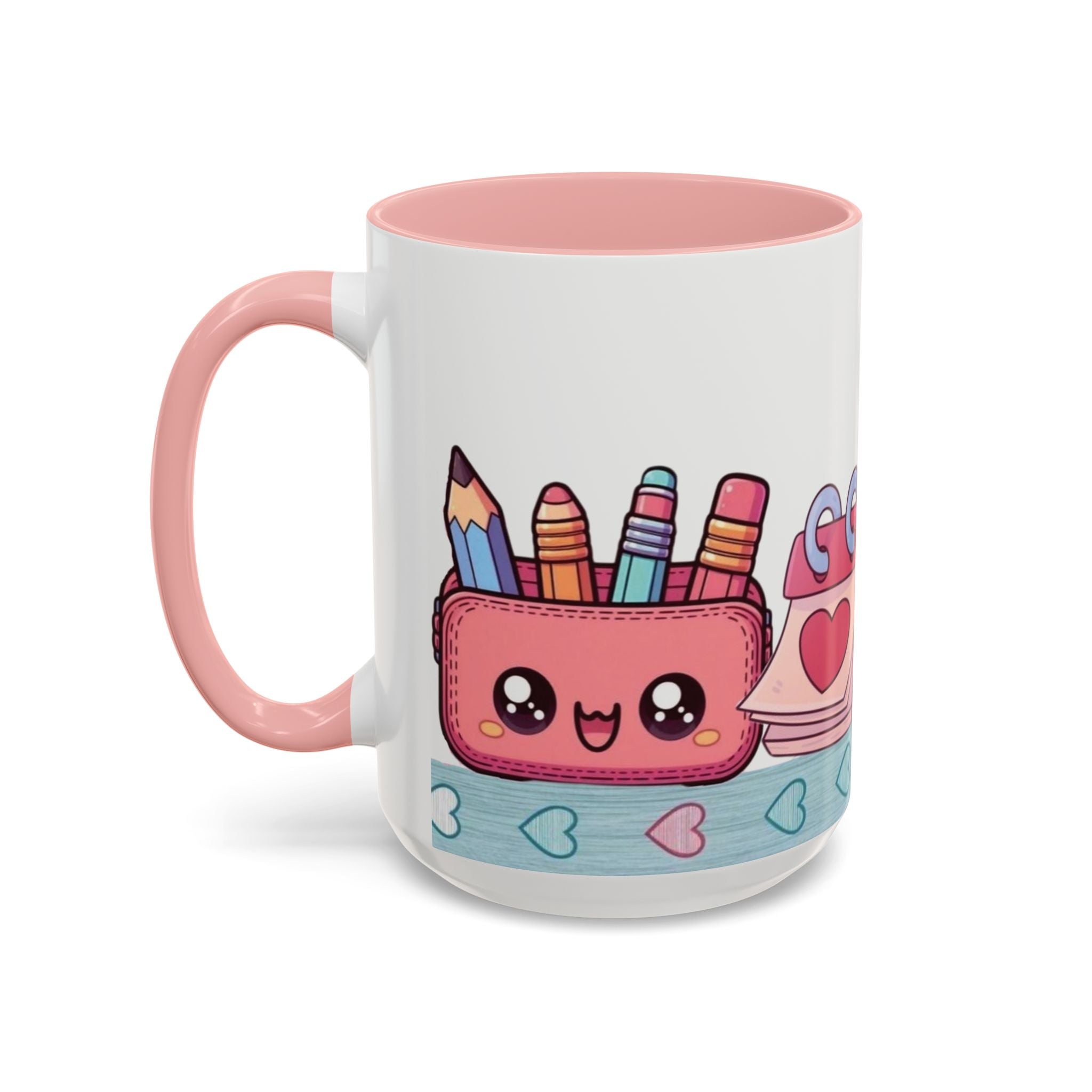 Cute Teacher Desk Accent Coffee Mug — Kawaii School Supplies Design