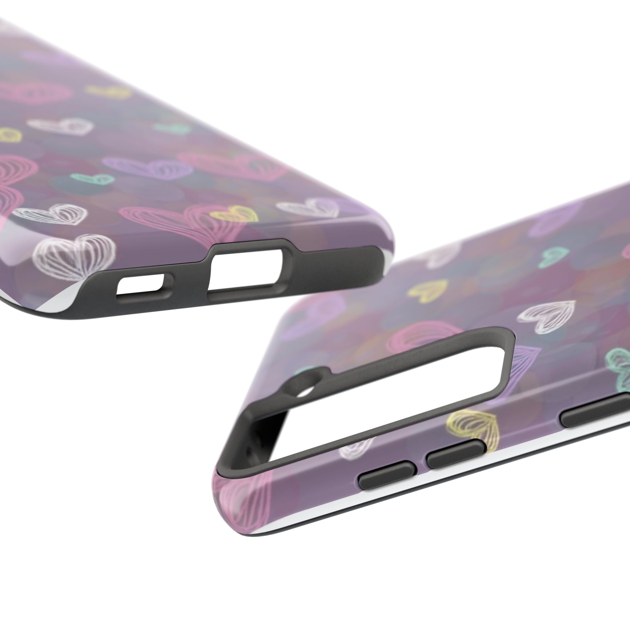Tough Phone Case — Pastel Heart Pattern Protective Phone Cover