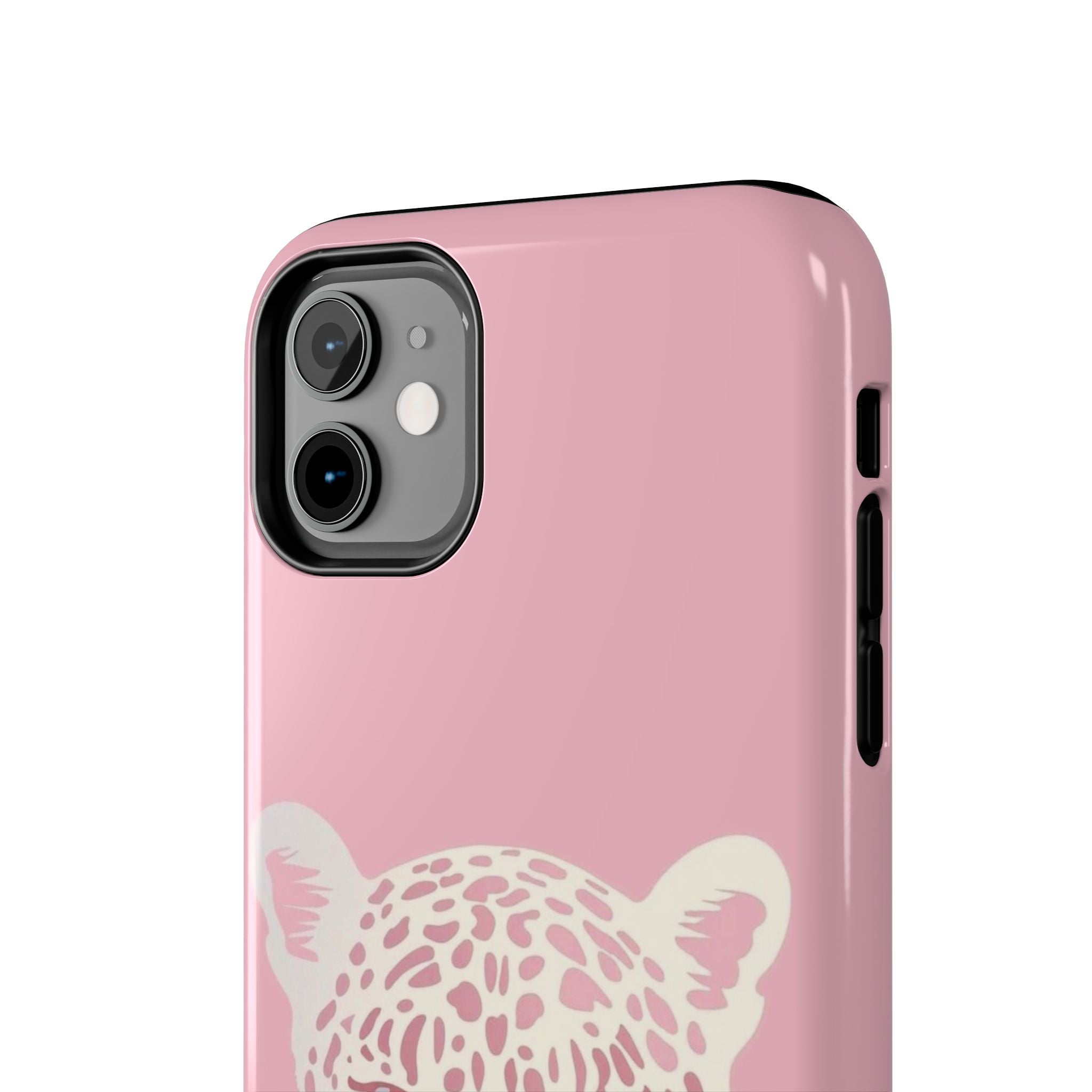 Tough Phone Case — Pink Leopard Face Protective Phone Cover