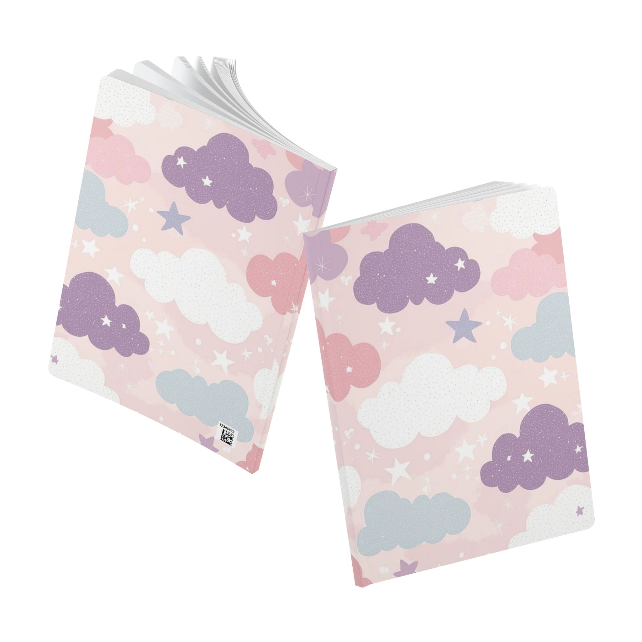 Pastel Cloud Pattern Softcover Journal | Stars & Clouds Notebook