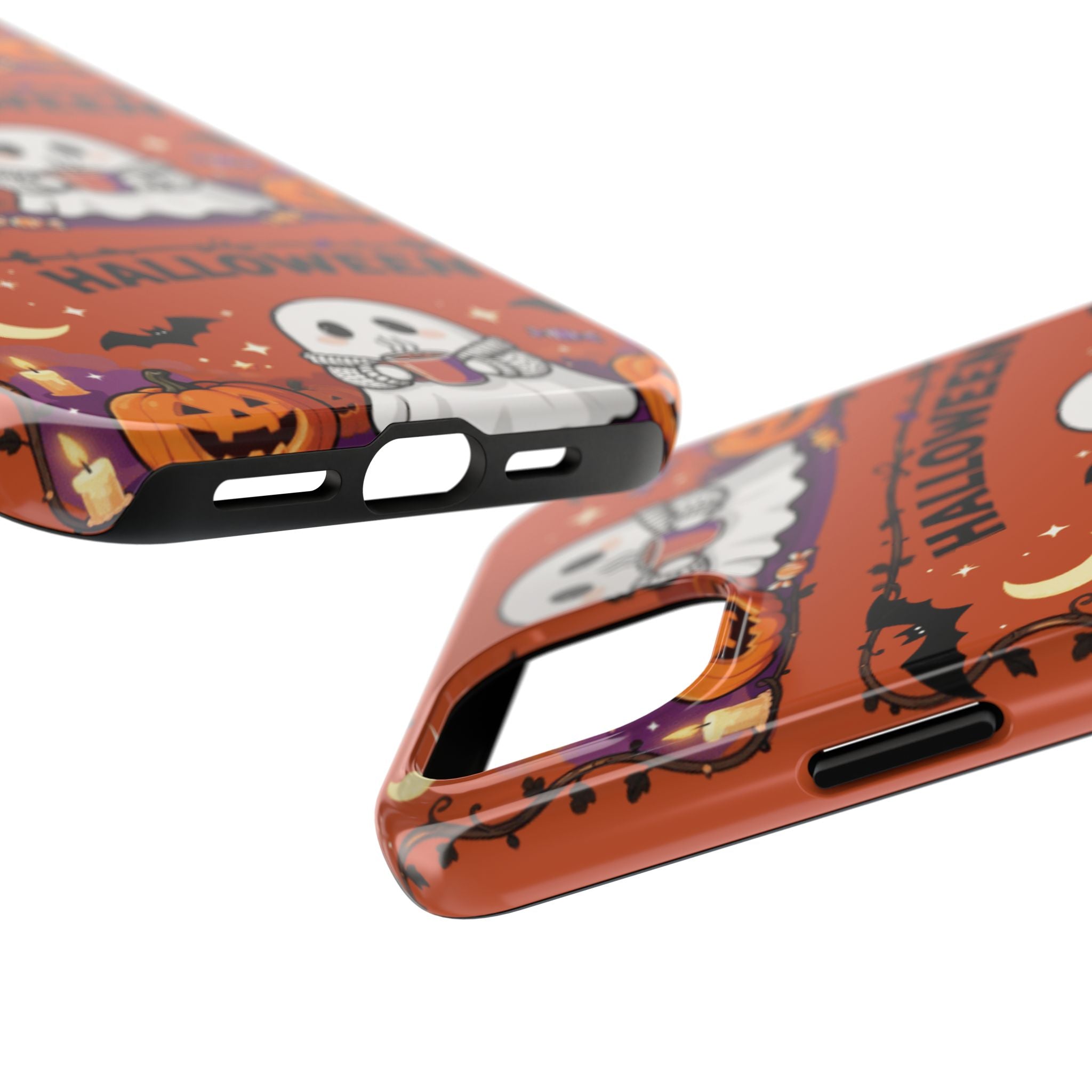 Halloween Ghost Pattern Tough Phone Case — Cute Pumpkin & Candy Halloween Phone Cover