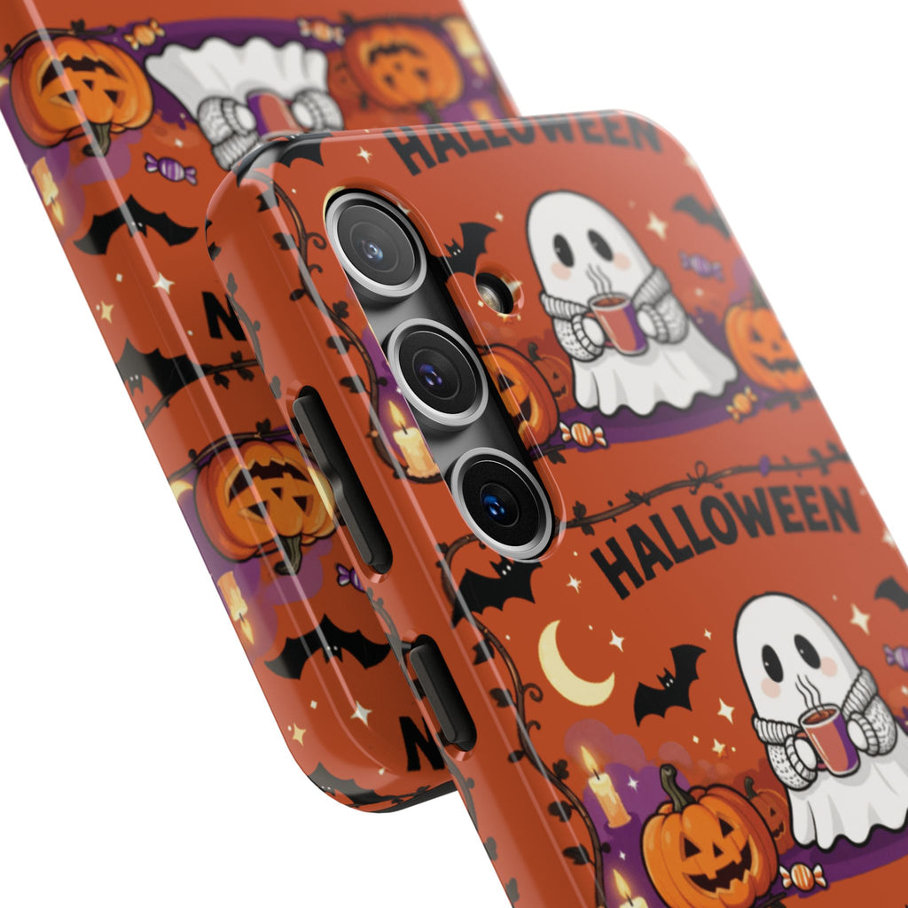 Halloween Ghost Pattern Tough Phone Case — Cute Pumpkin & Candy Halloween Phone Cover