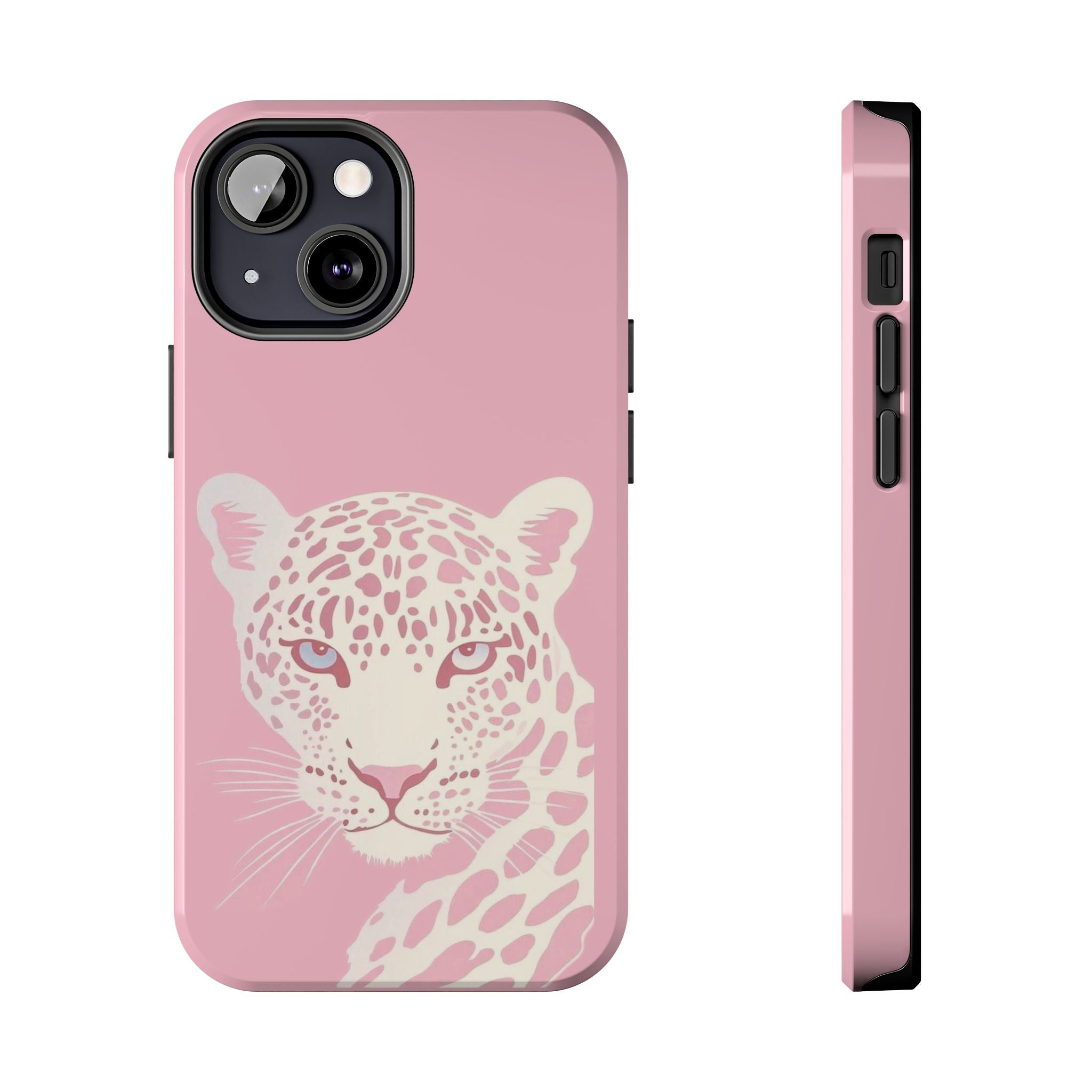 Tough Phone Case — Pink Leopard Face Protective Phone Cover