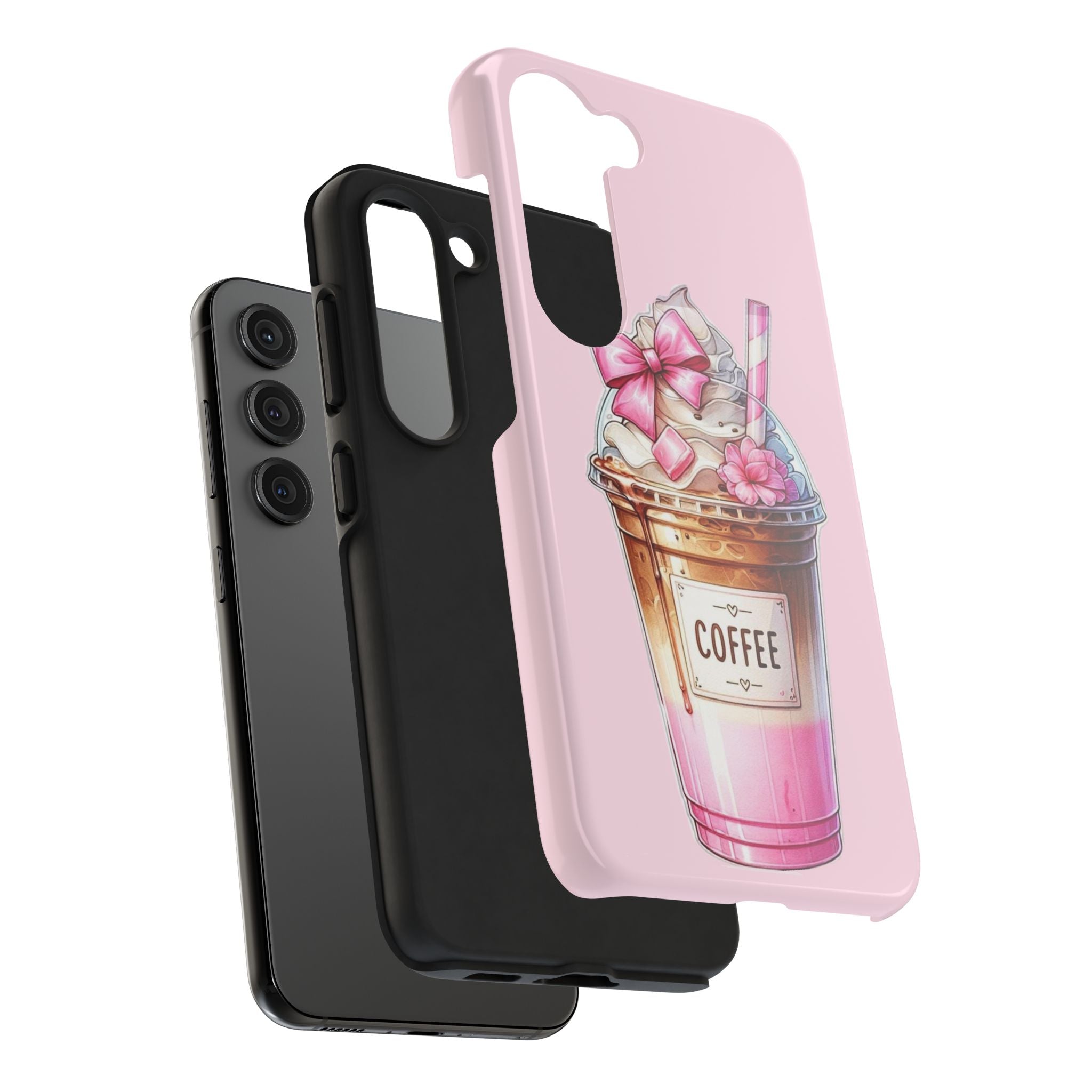 Cute Pink Coffee Phone Case — Kawaii Latte Tough Phone Case