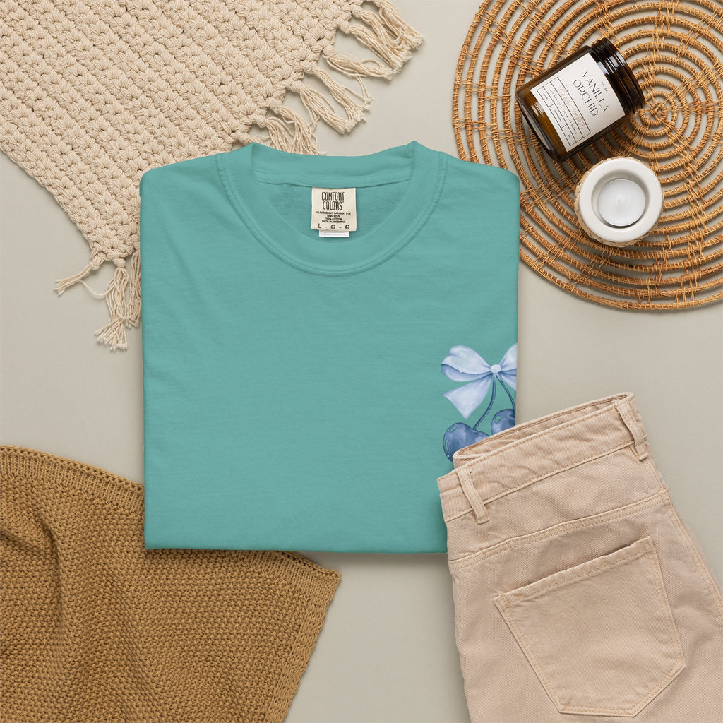 Blue Watercolor Cherries T-Shirt