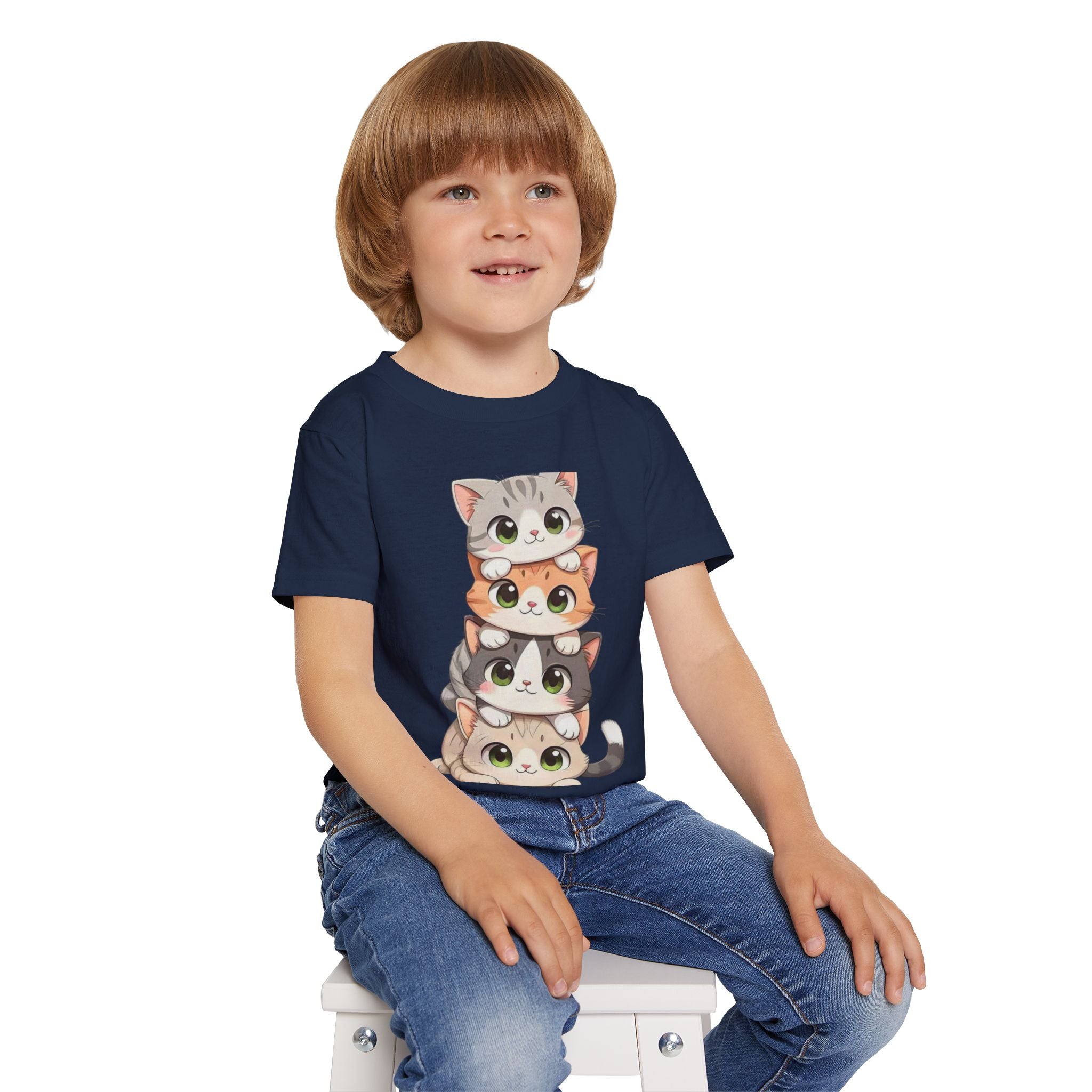Stacked Cute Kittens Toddler T-shirt | Playful Cat Stack