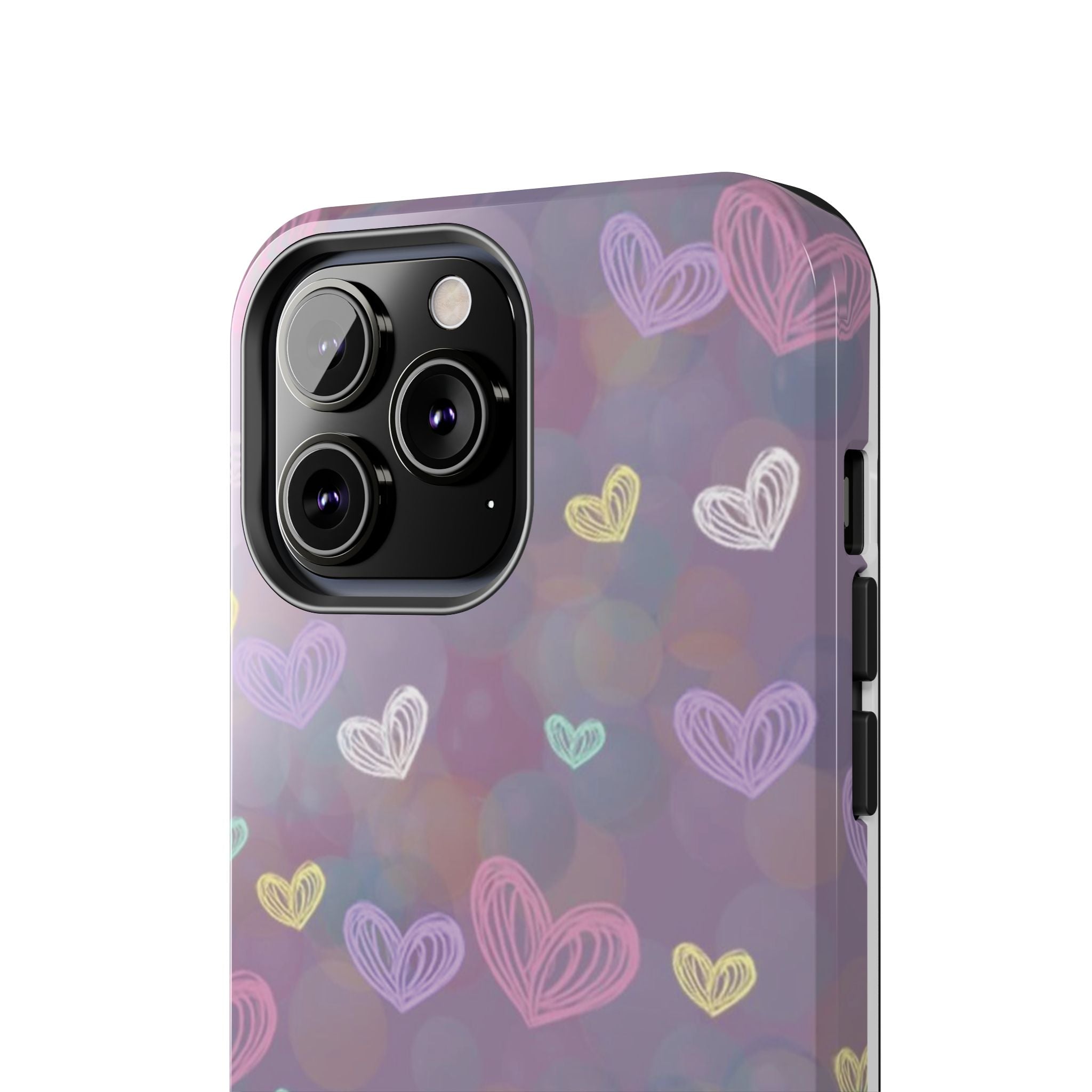 Tough Phone Case — Pastel Heart Pattern Protective Phone Cover