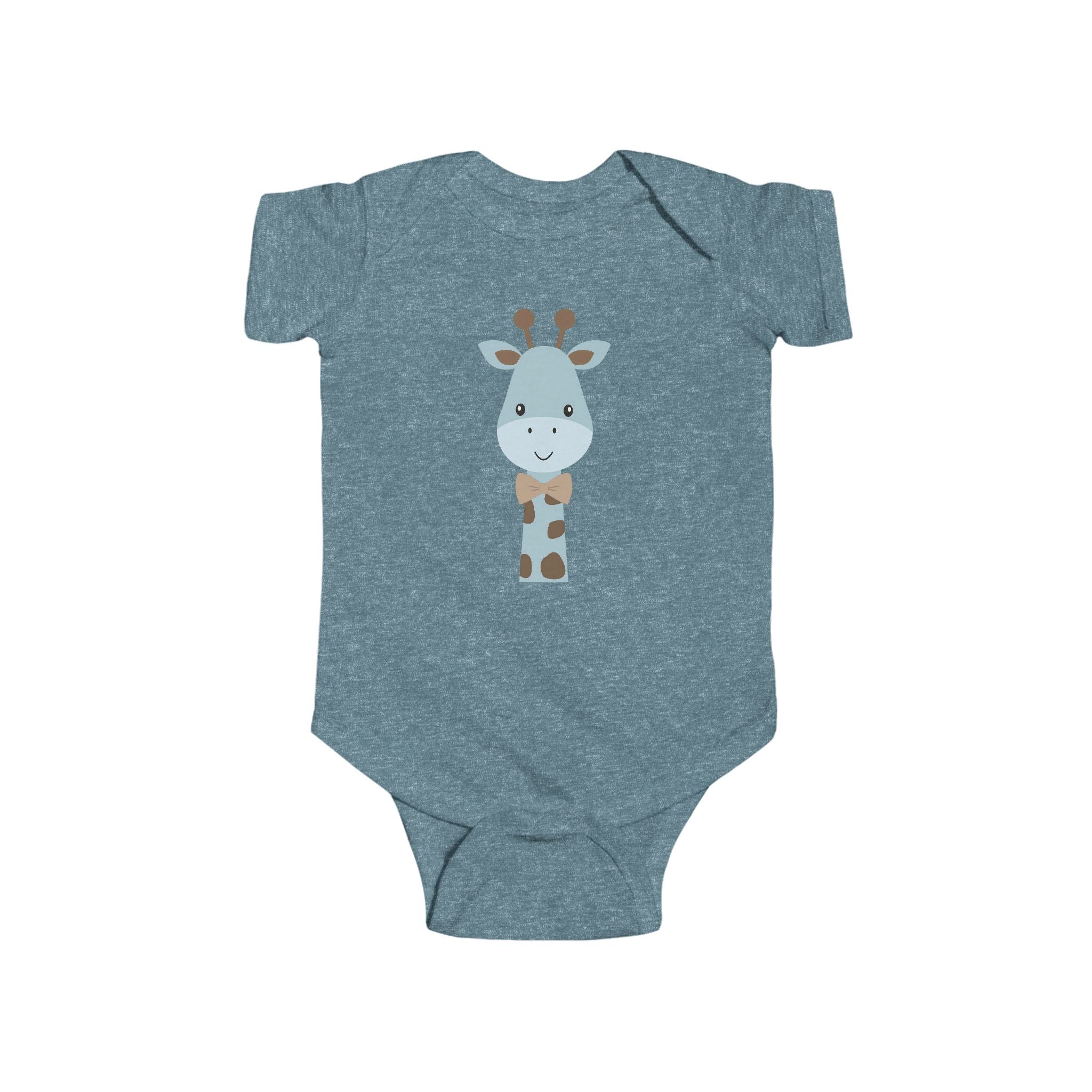 Baby Giraffe Bodysuit — Cute Blue Safari Infant Onesie