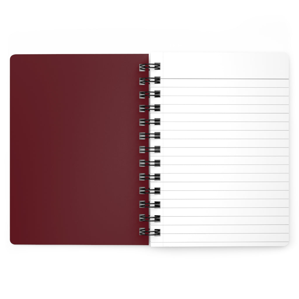 Kawaii Brown-Haired Girl Spiral Journal | Cherry Floral Pattern Spiral Journal