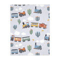 Kids Train Print Velveteen Microfiber Blanket
