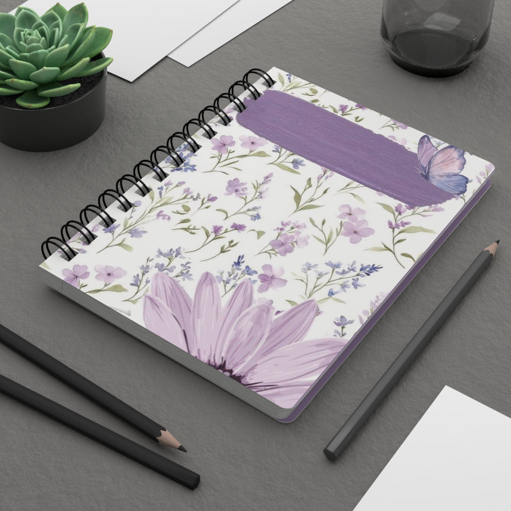 Purple Floral Butterfly Journal | Spiral Bound Notebook