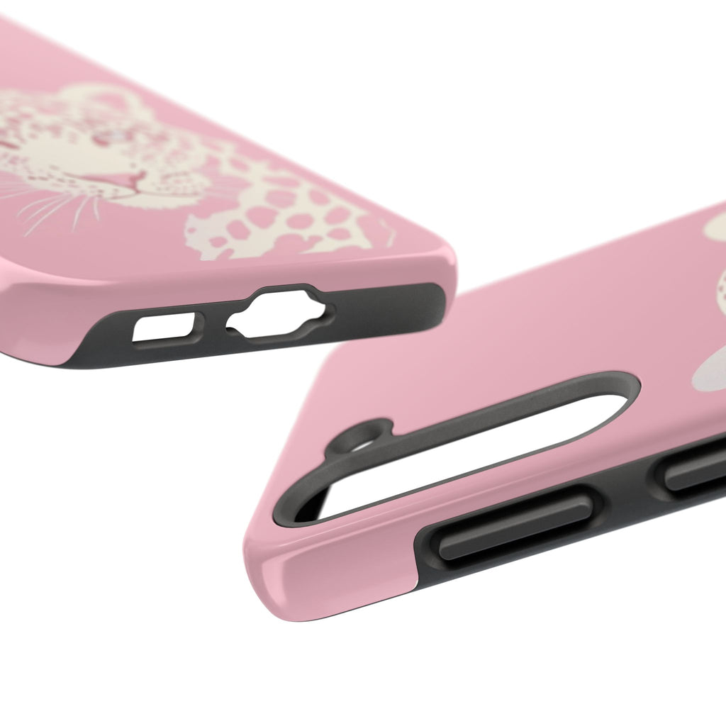 Tough Phone Case — Pink Leopard Face Protective Phone Cover