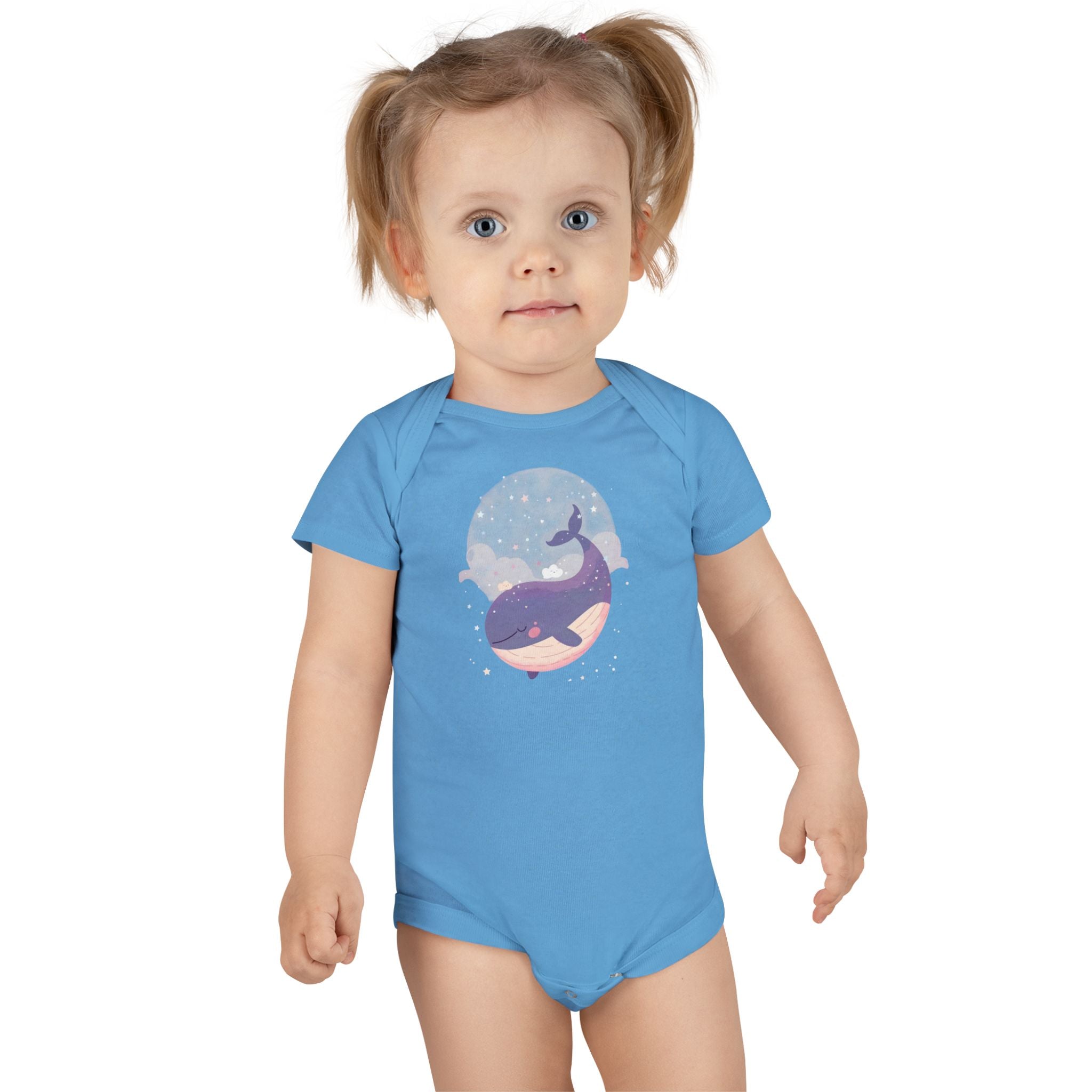 Whale Dream Baby Onesie — Pastel Night Sky Ocean Nursery Bodysuit