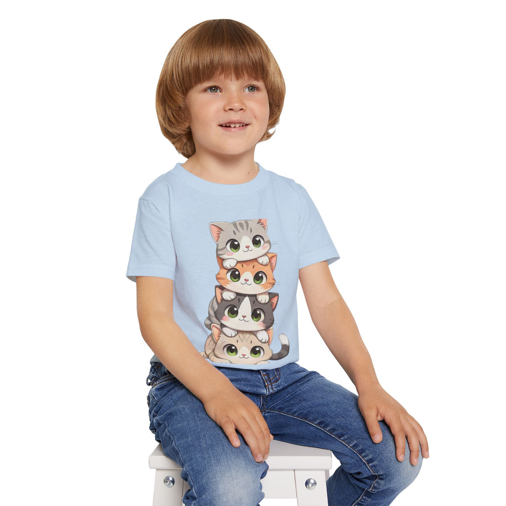 Stacked Cute Kittens Toddler T-shirt | Playful Cat Stack