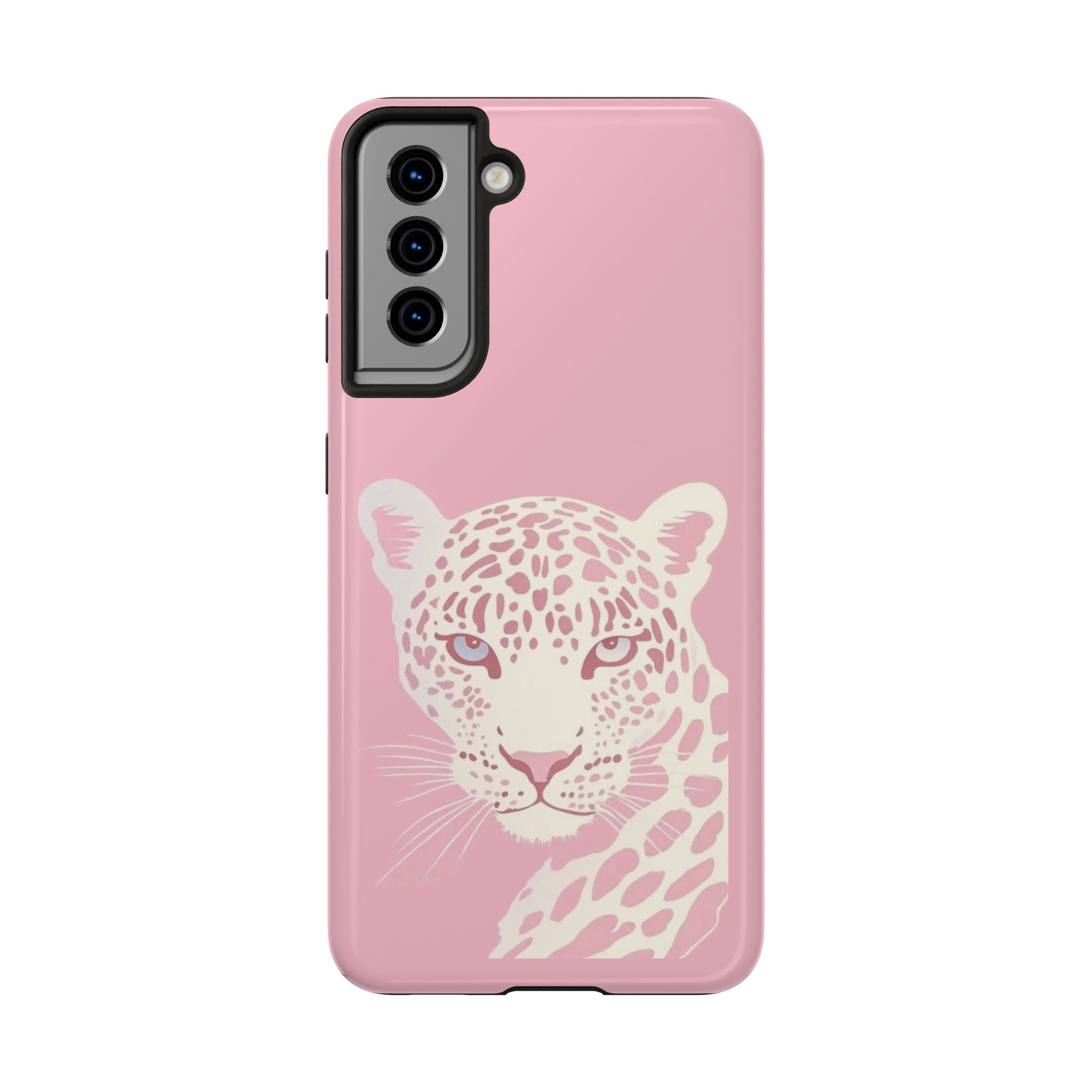 Tough Phone Case — Pink Leopard Face Protective Phone Cover
