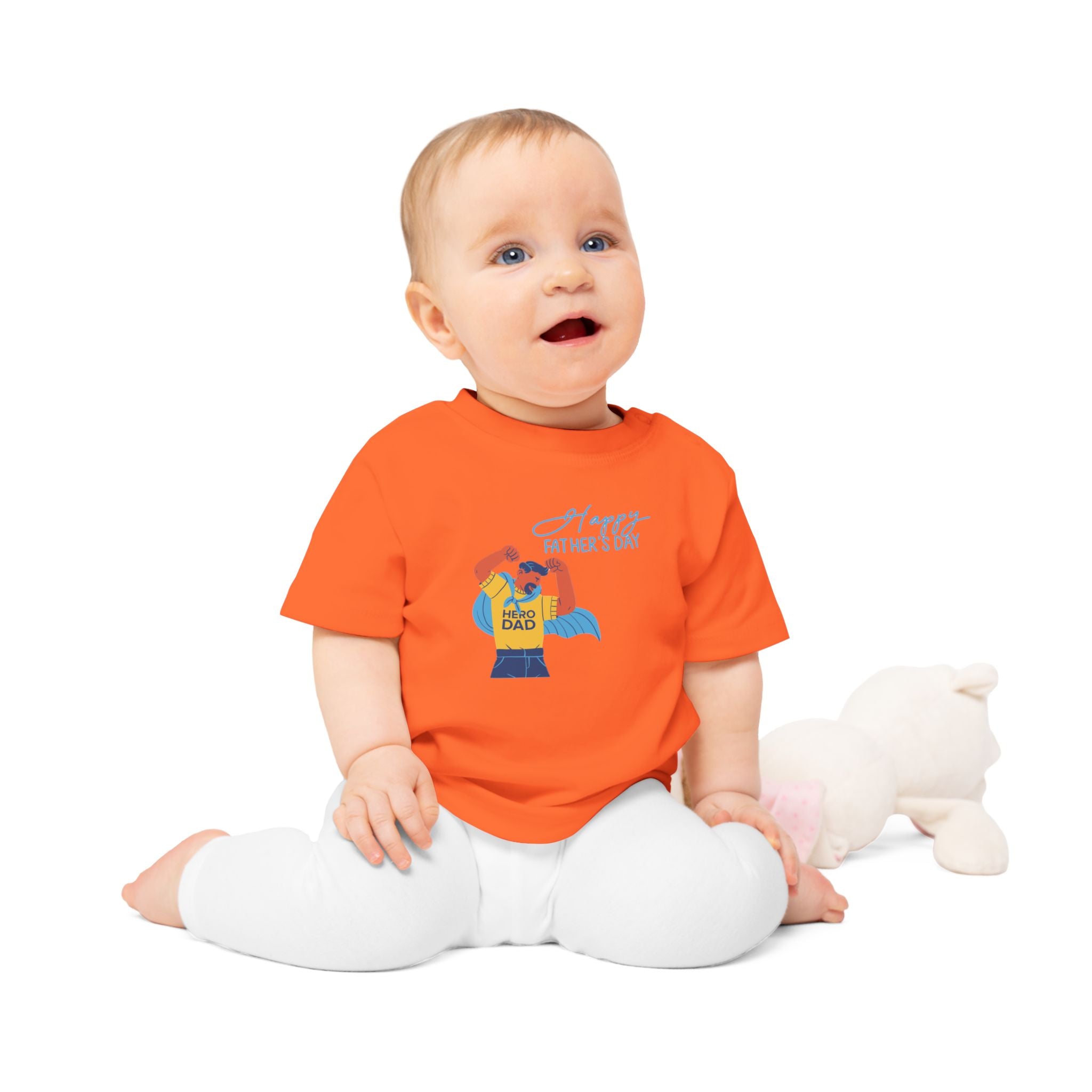 Happy Fathers Day Superhero Baby T Shirt