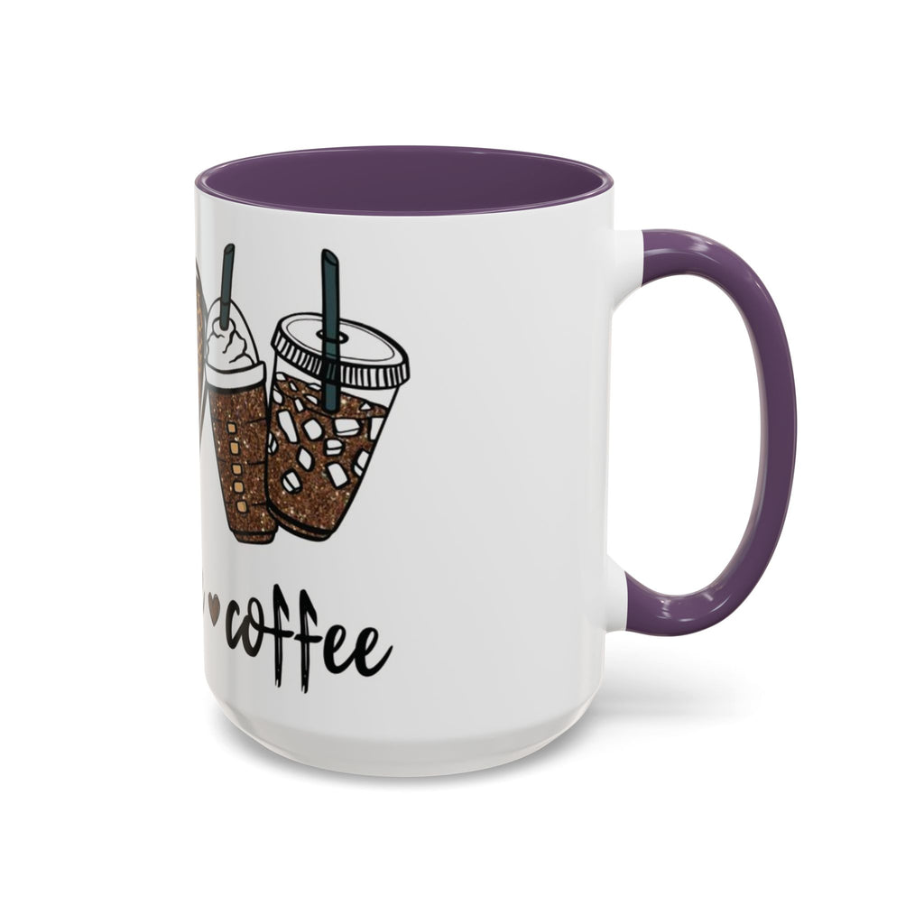 Coffee Love Accent Mug — Leopard Print Peace, Heart & Coffee Design (11/15oz)