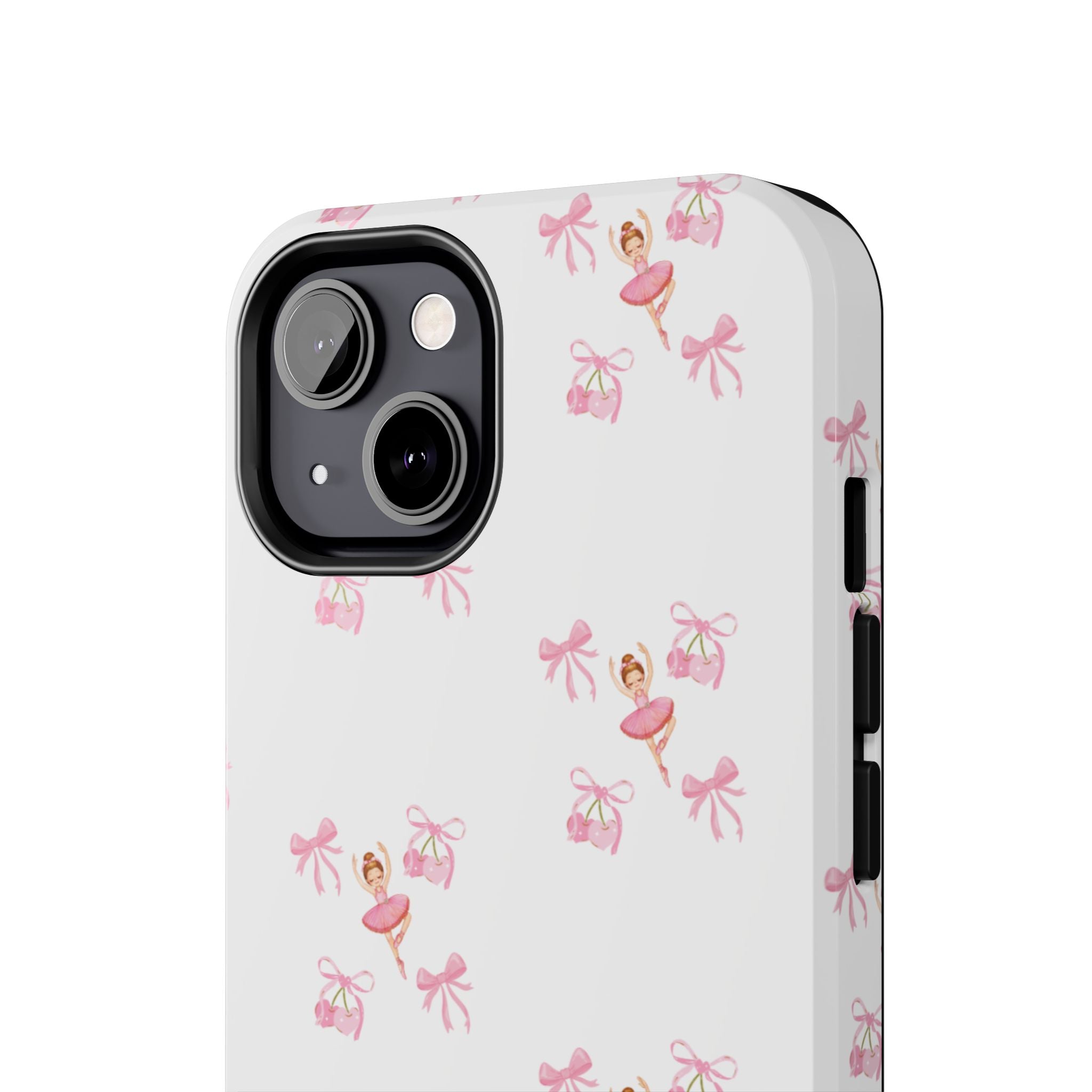 Pink Ballet Pattern Tough Phone Case — Cute Ballerina & Ribbon Design