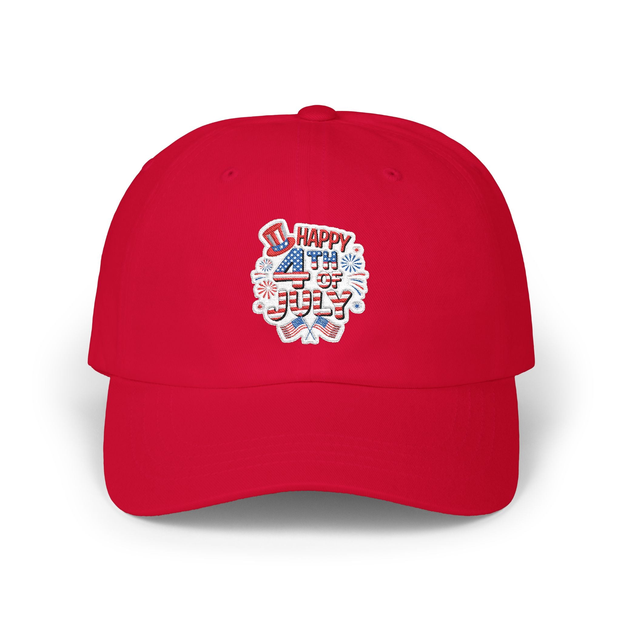 Patriotic 4th of July fireworks Dad Cap | American flag baseball hat