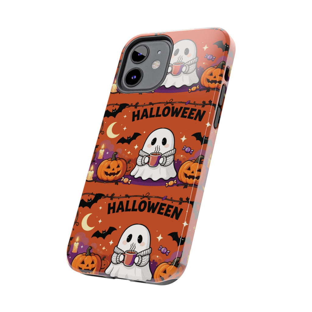 Halloween Ghost Pattern Tough Phone Case — Cute Pumpkin & Candy Halloween Phone Cover