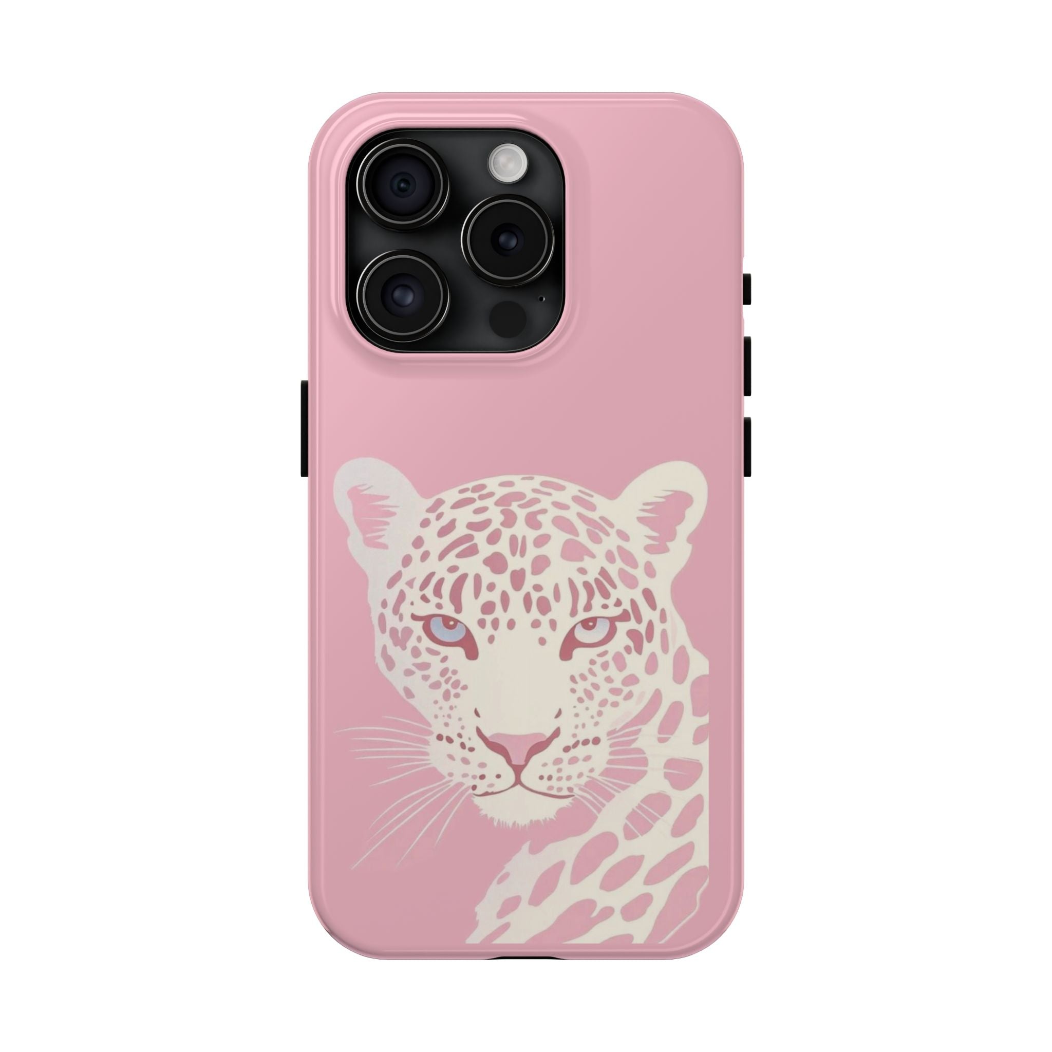 Tough Phone Case — Pink Leopard Face Protective Phone Cover