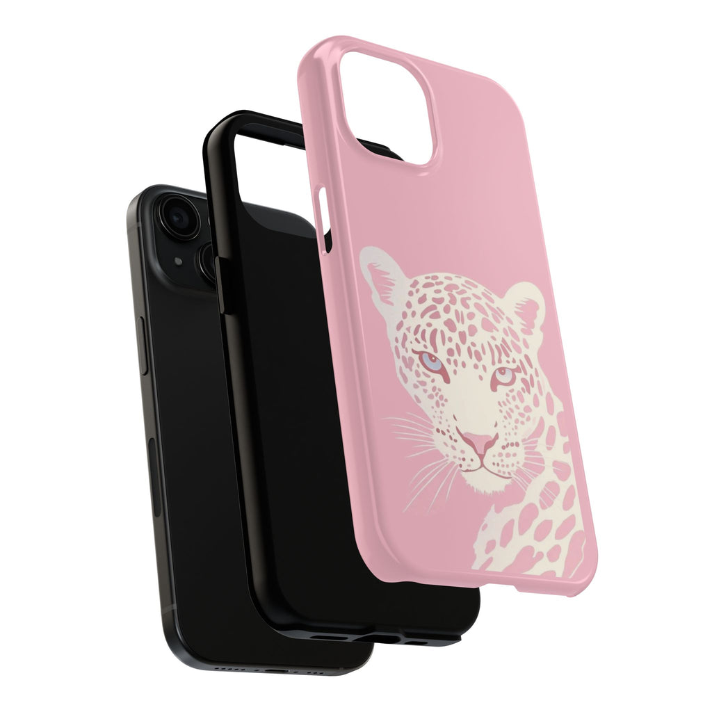 Tough Phone Case — Pink Leopard Face Protective Phone Cover
