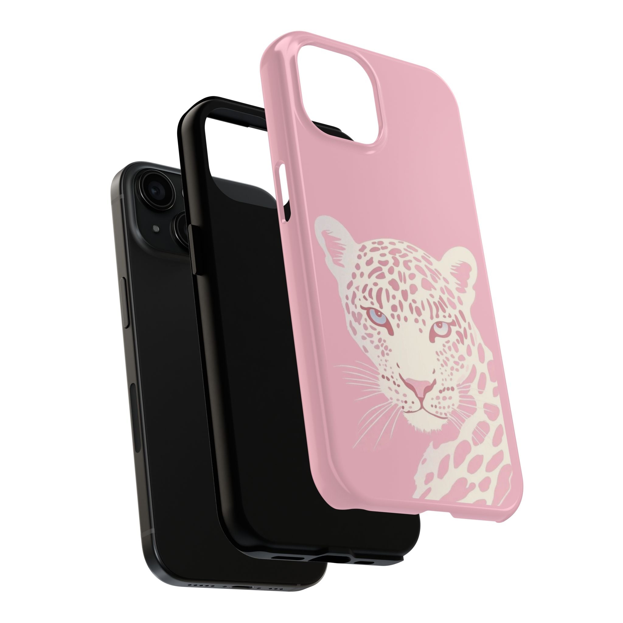 Tough Phone Case — Pink Leopard Face Protective Phone Cover