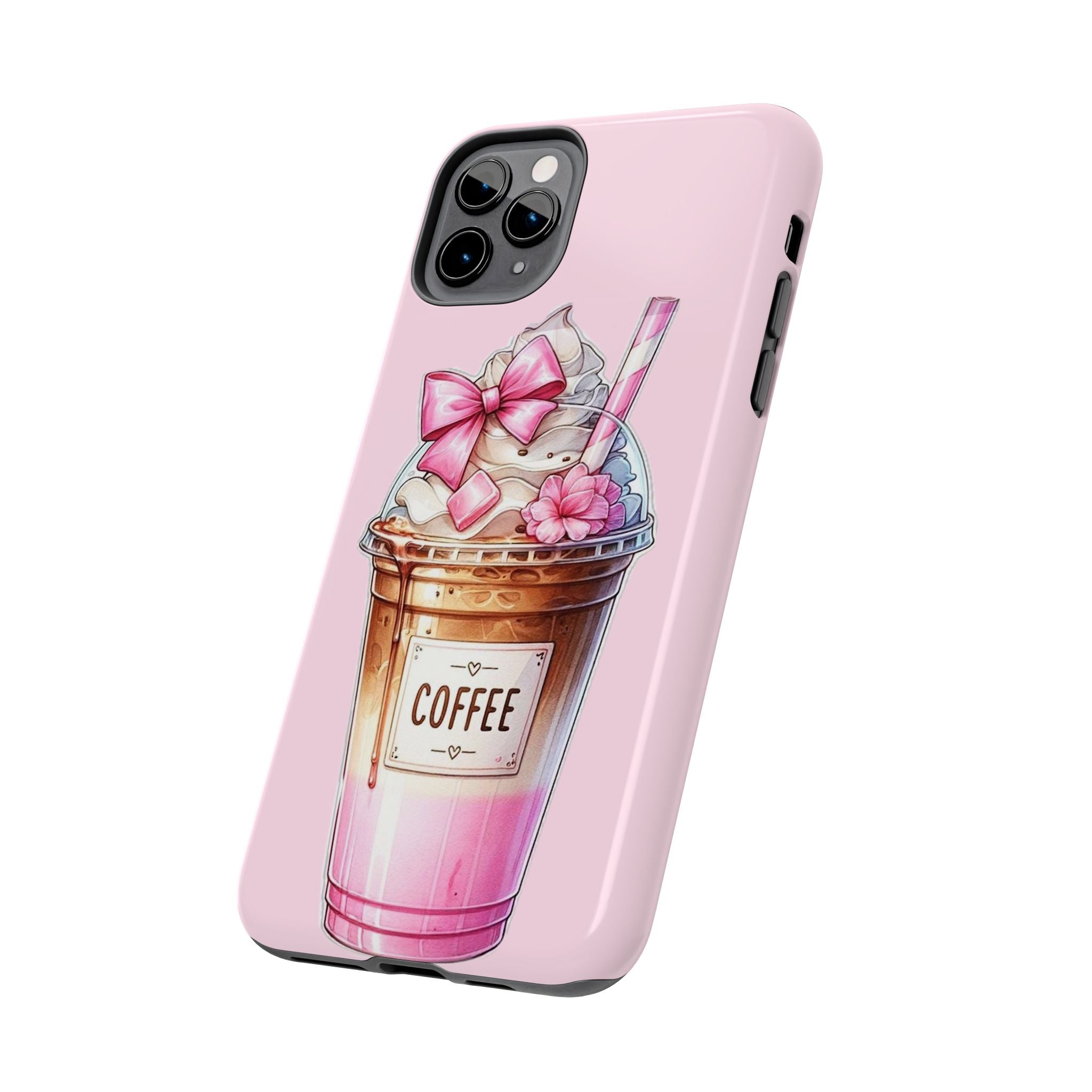 Cute Pink Coffee Phone Case — Kawaii Latte Tough Phone Case