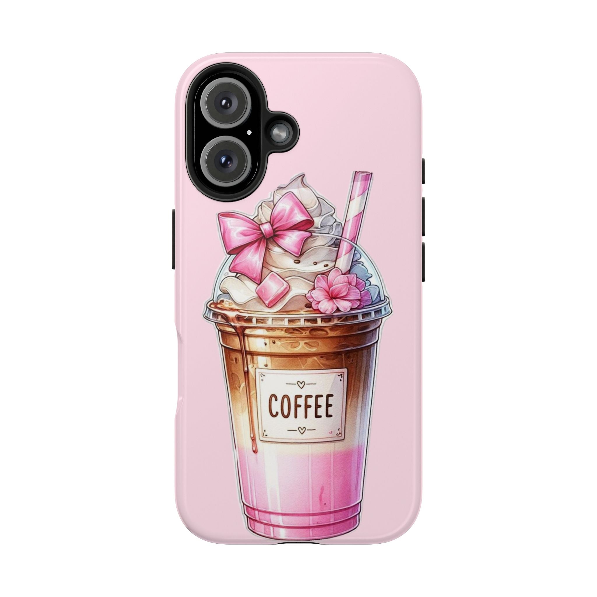 Cute Pink Coffee Phone Case — Kawaii Latte Tough Phone Case