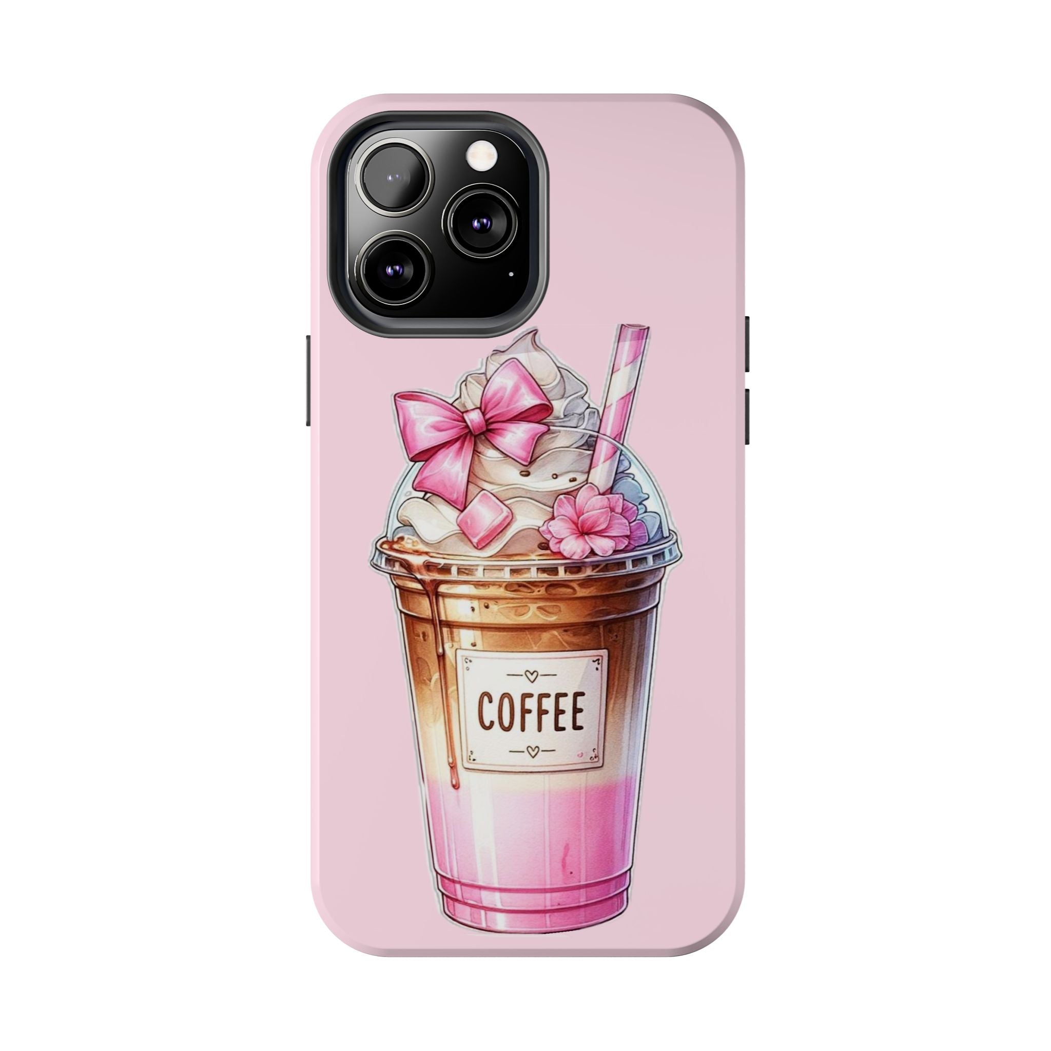 Cute Pink Coffee Phone Case — Kawaii Latte Tough Phone Case
