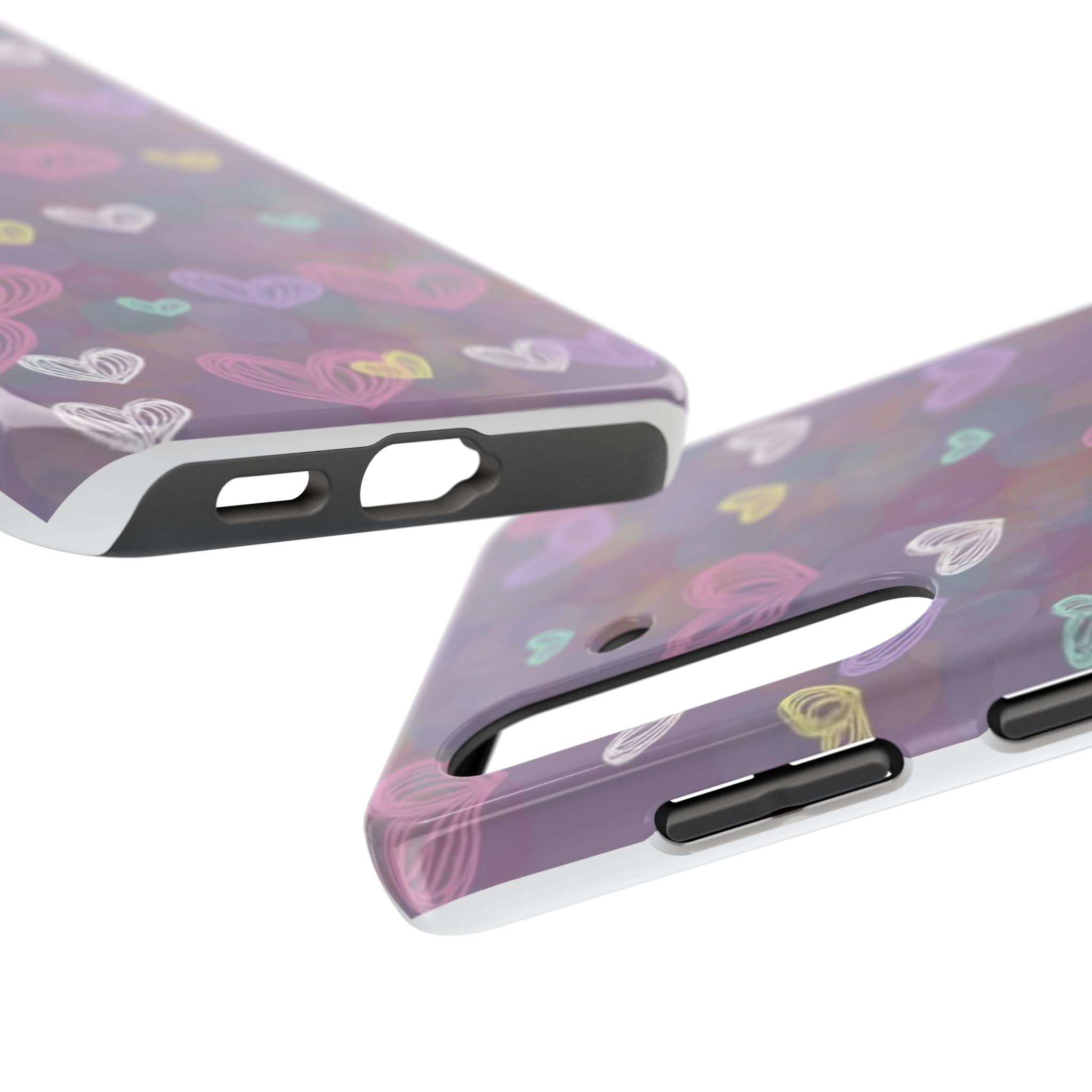 Tough Phone Case — Pastel Heart Pattern Protective Phone Cover