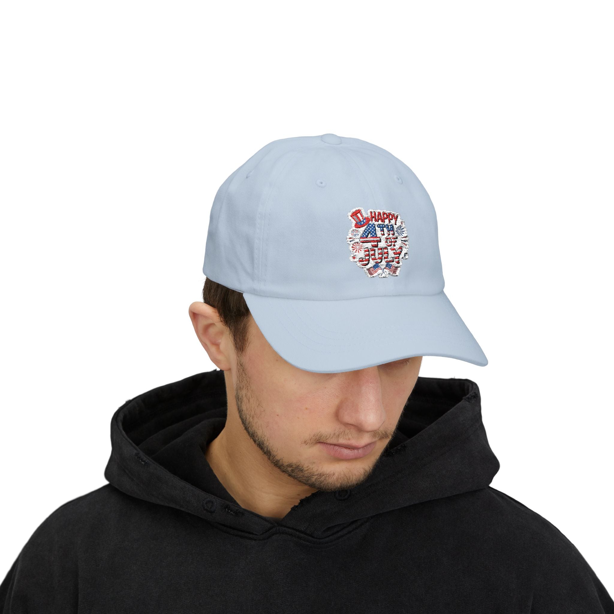 Patriotic 4th of July fireworks Dad Cap | American flag baseball hat