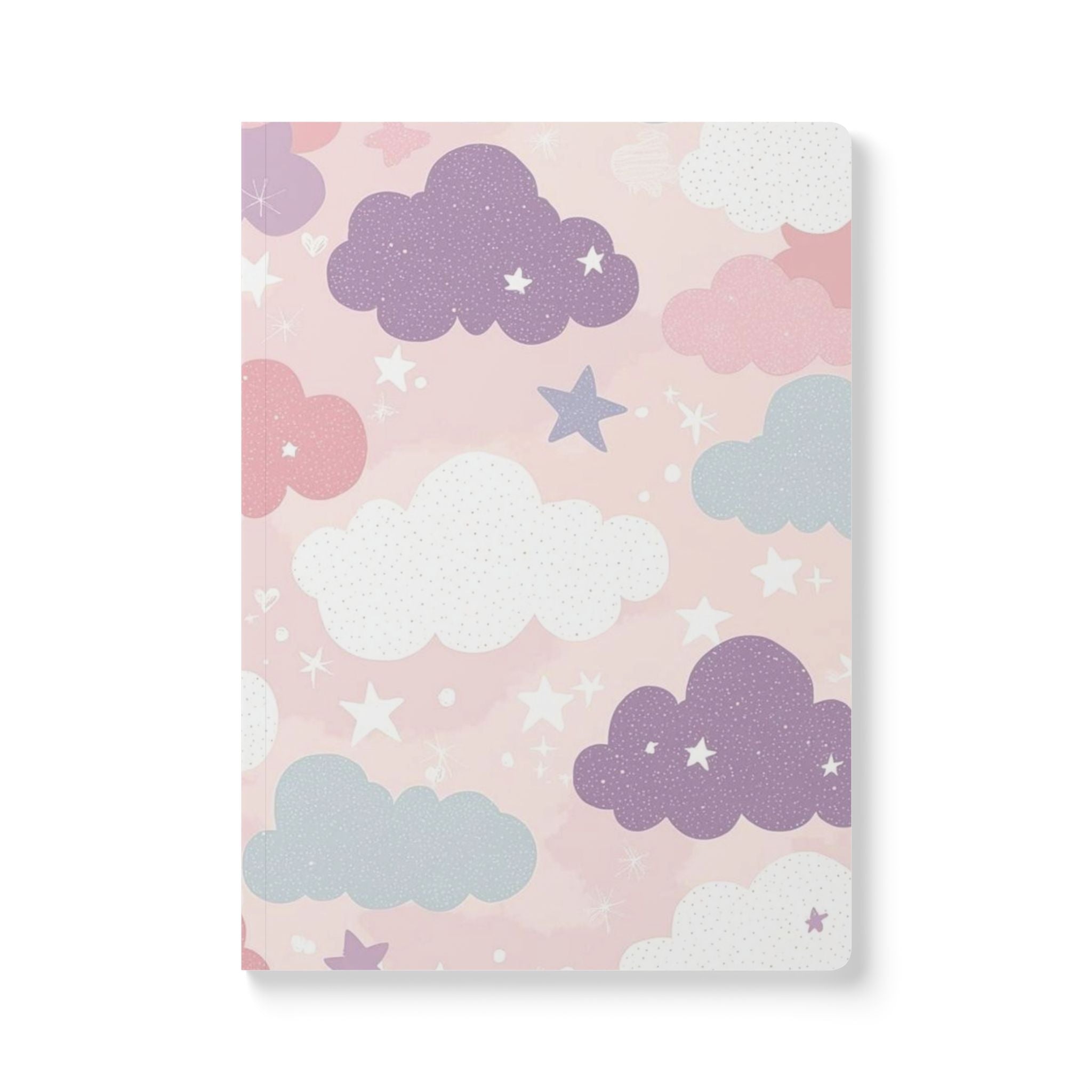 Pastel Cloud Pattern Softcover Journal | Stars & Clouds Notebook