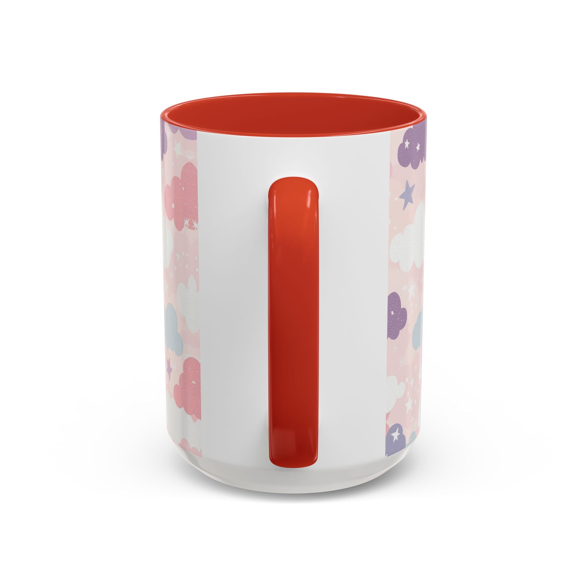 Pastel Cloud Pattern Coffee Mug | Cute Stars and Clouds Design