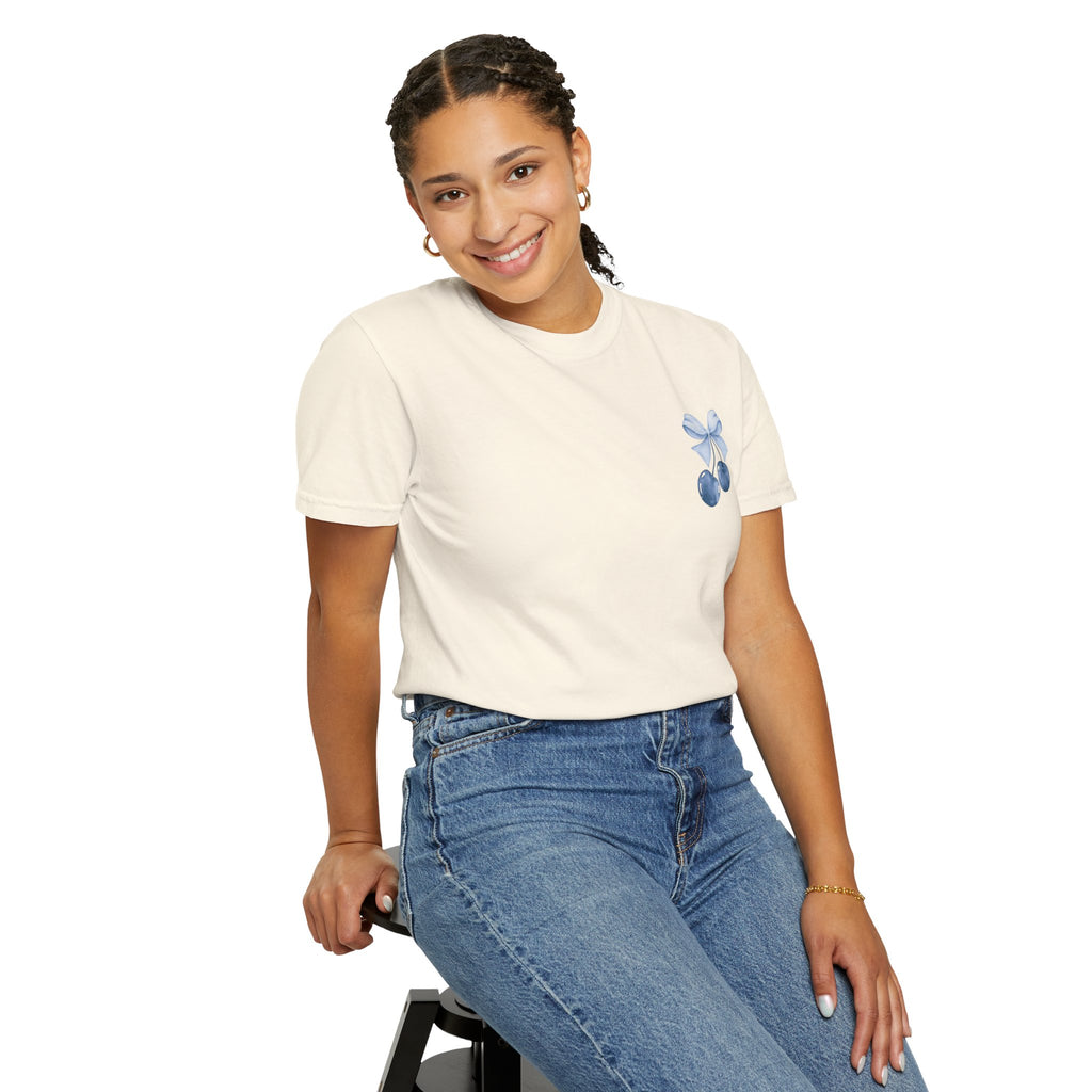 Blue Watercolor Cherries T-Shirt