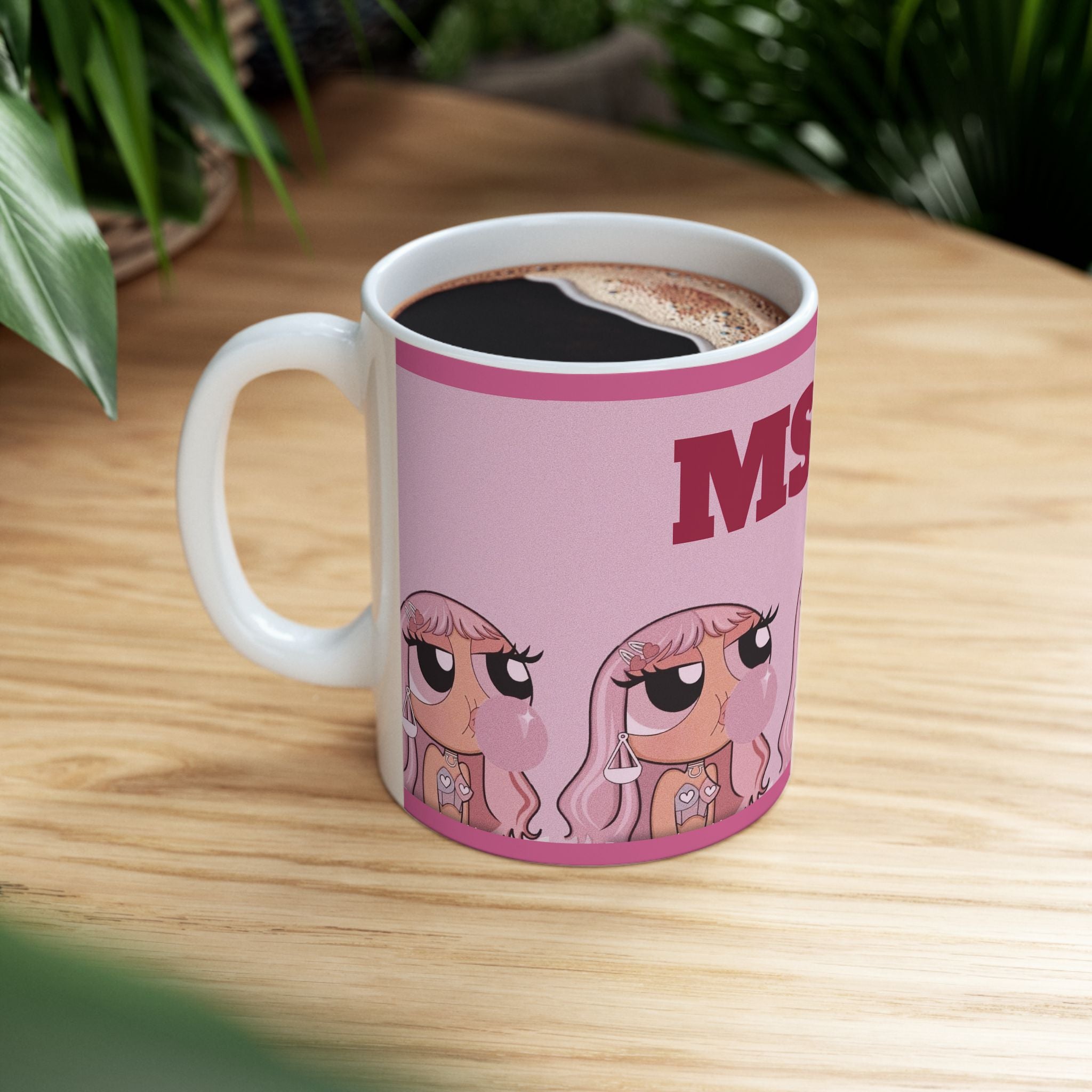 Pink Bubblegum Doll Mug | Ceramic Coffee Cup