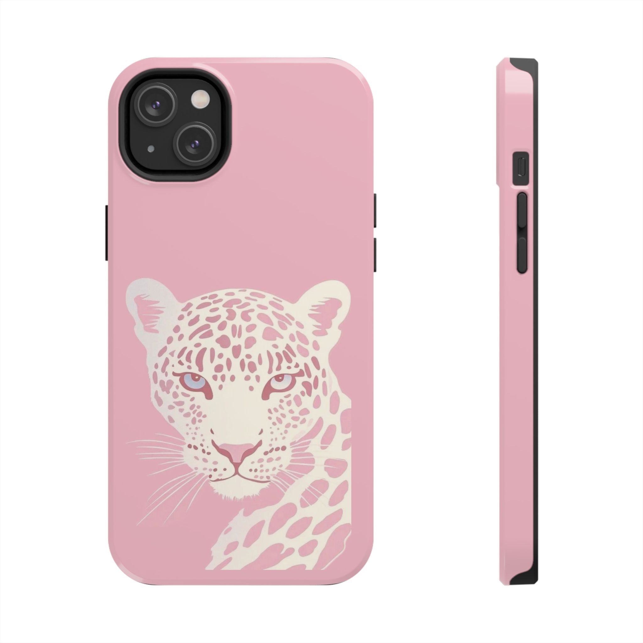 Tough Phone Case — Pink Leopard Face Protective Phone Cover