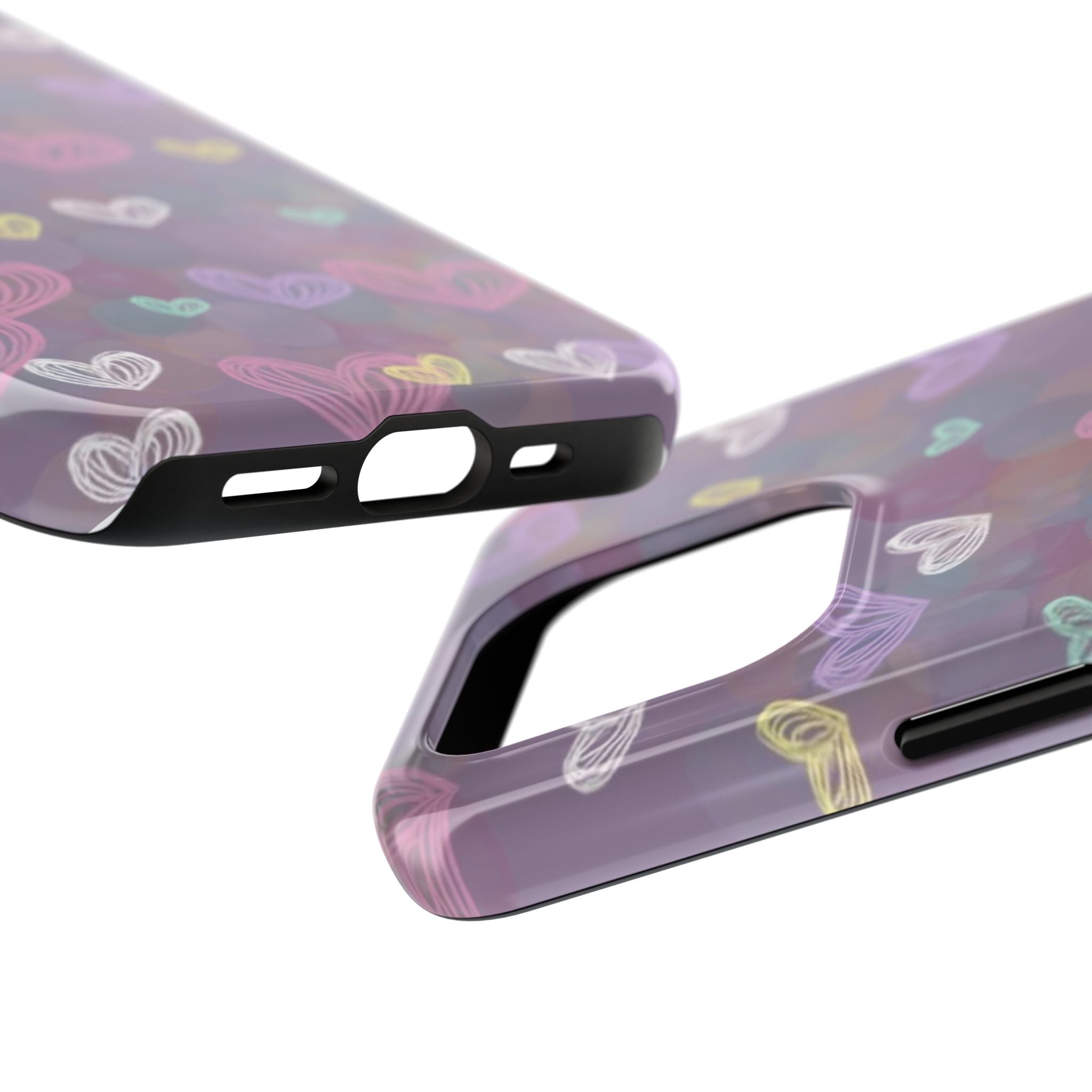 Tough Phone Case — Pastel Heart Pattern Protective Phone Cover