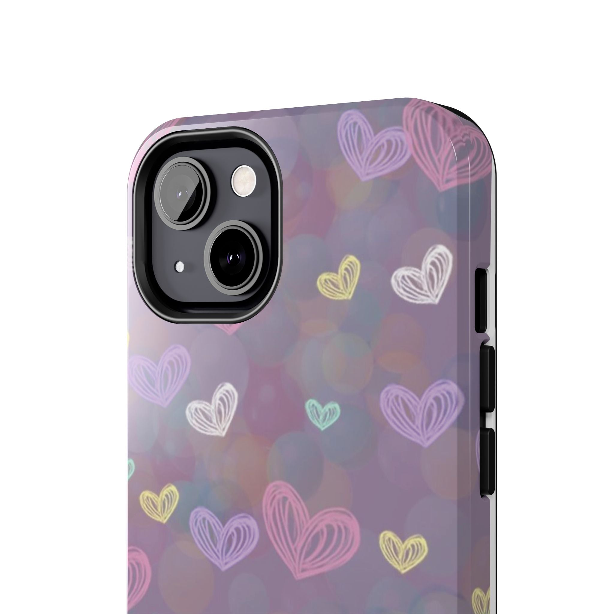 Tough Phone Case — Pastel Heart Pattern Protective Phone Cover