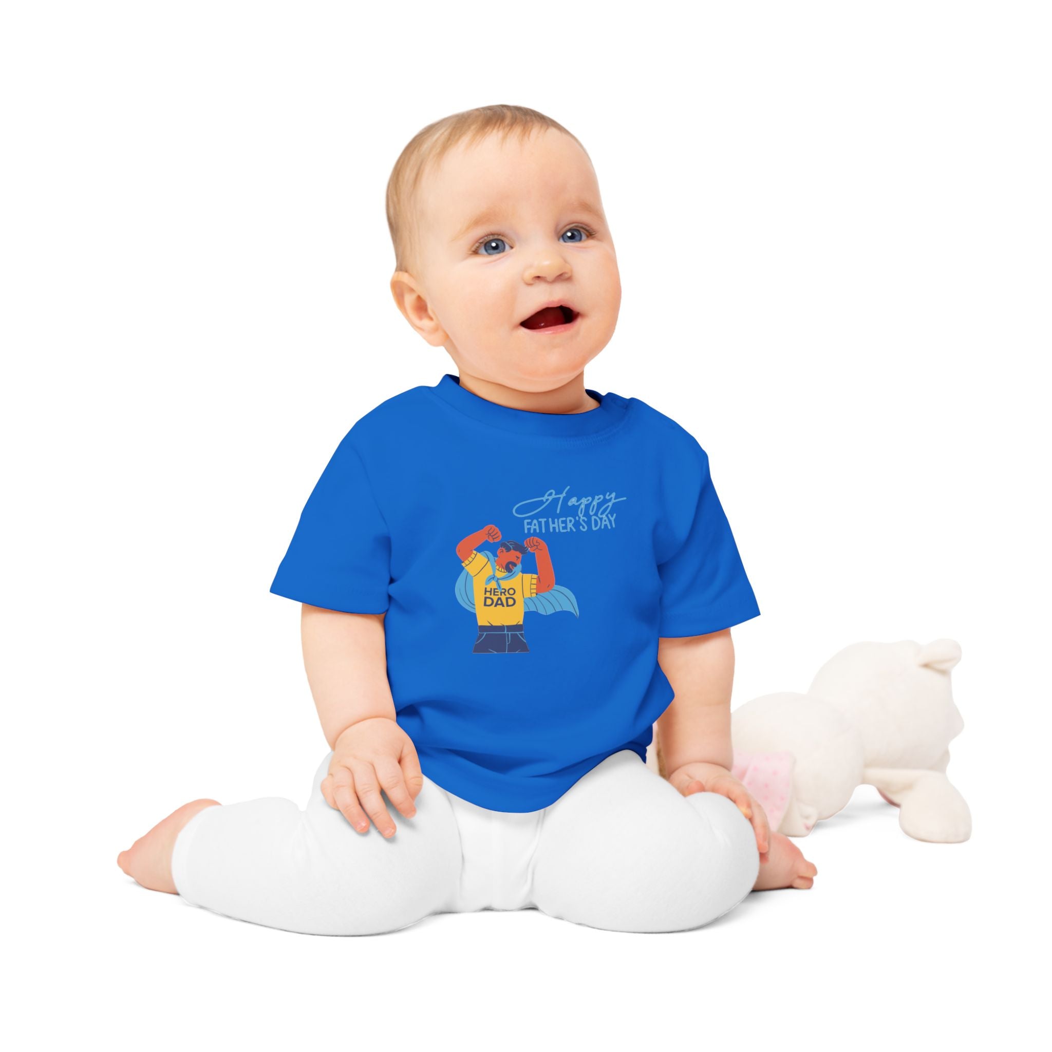 Happy Fathers Day Superhero Baby T Shirt