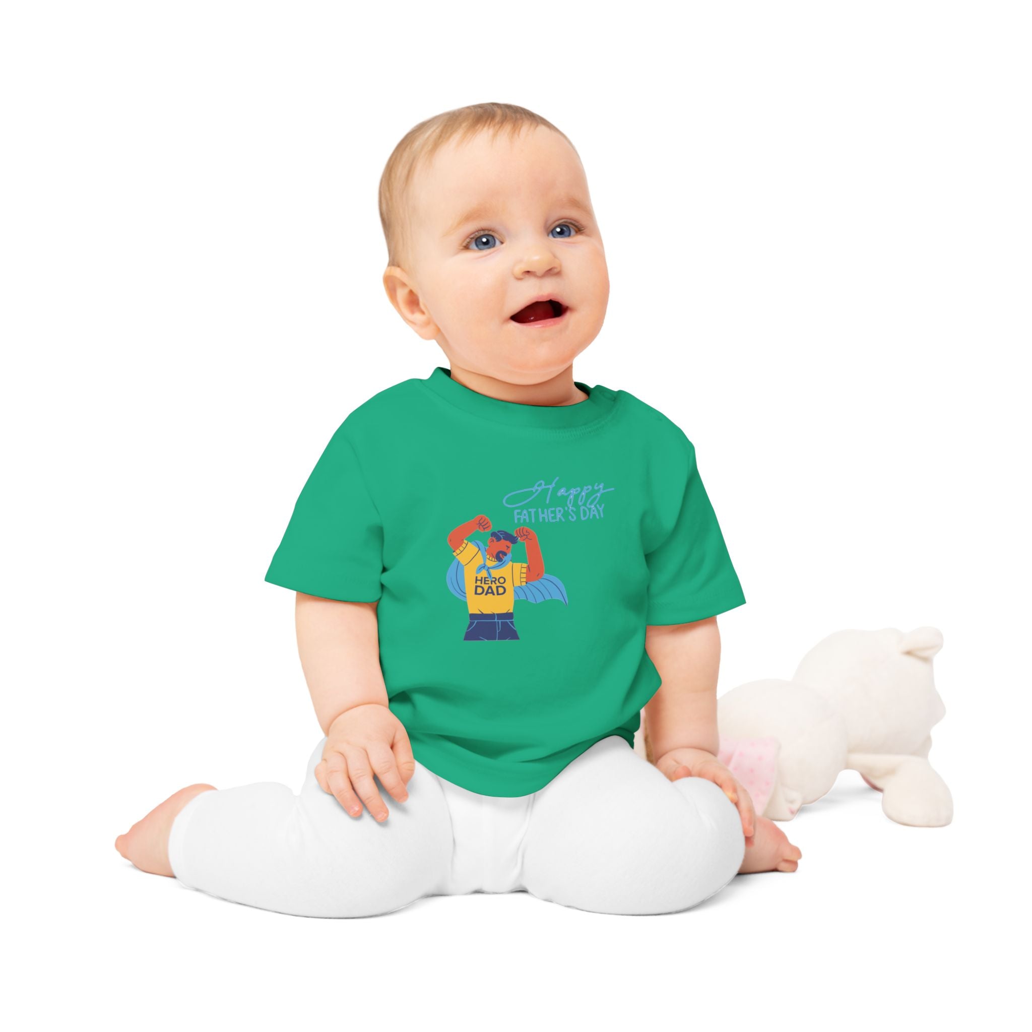 Happy Fathers Day Superhero Baby T Shirt