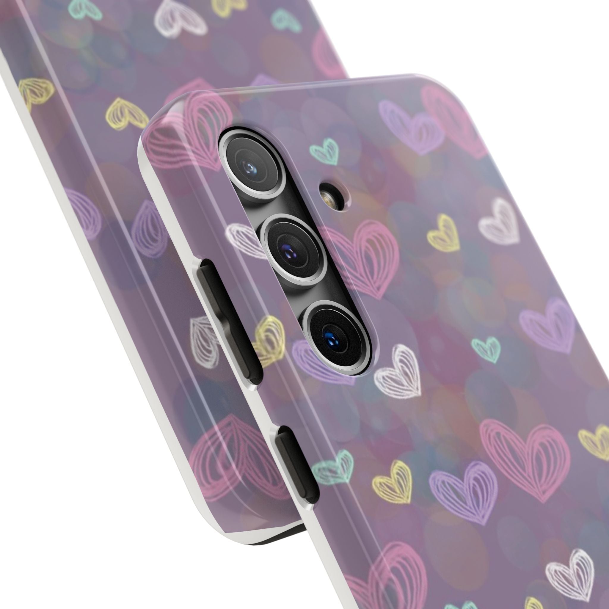 Tough Phone Case — Pastel Heart Pattern Protective Phone Cover