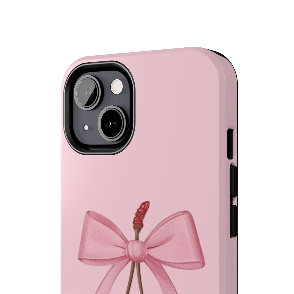 Pink Cherry Tough Phone Case — Cute Bow Cherry Protective Phone Cover