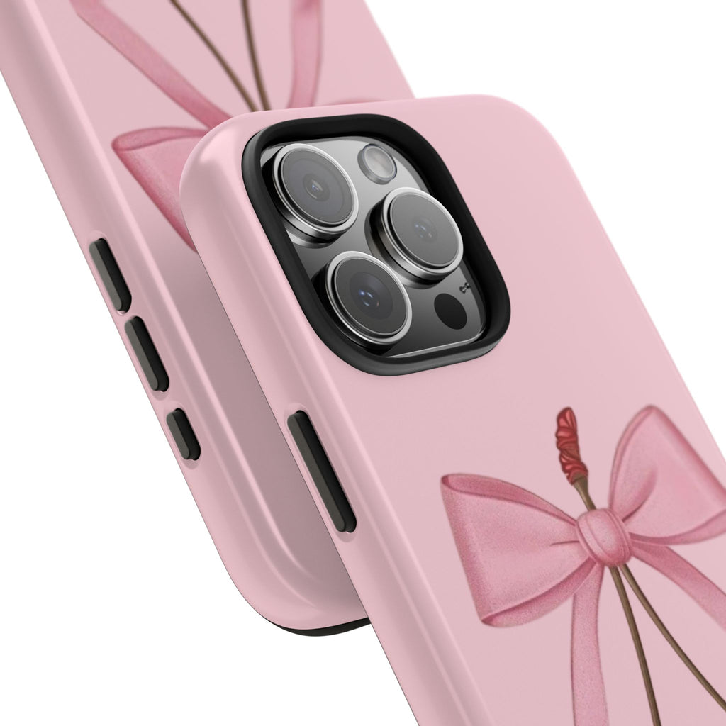 Pink Cherry Tough Phone Case — Cute Bow Cherry Protective Phone Cover