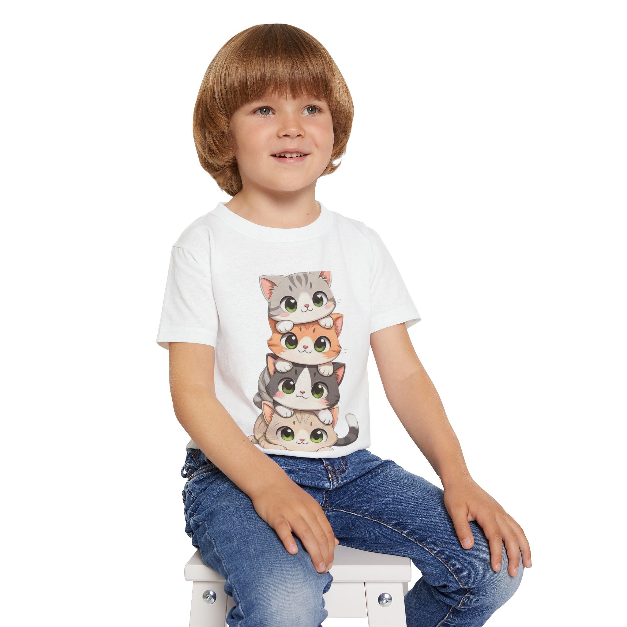 Stacked Cute Kittens Toddler T-shirt | Playful Cat Stack