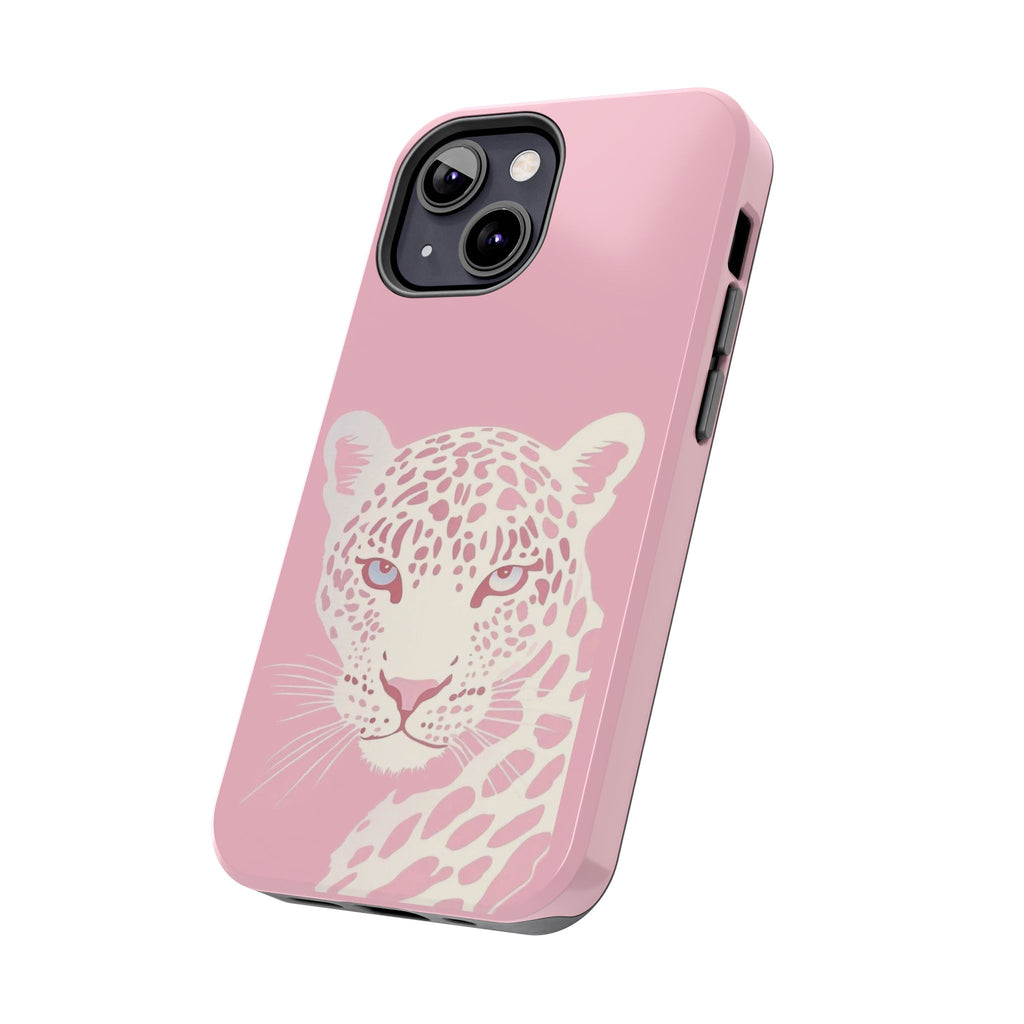 Tough Phone Case — Pink Leopard Face Protective Phone Cover